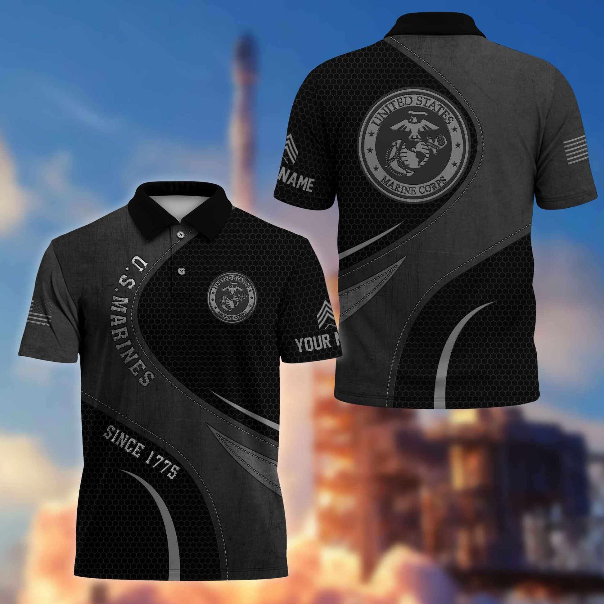 USMC Custom Polo Shirt VPVC214403, Gifts For Marine Veteran, Best Gifts On Father's Day, Armed Forces Day, Independence Day, Veterans Day.