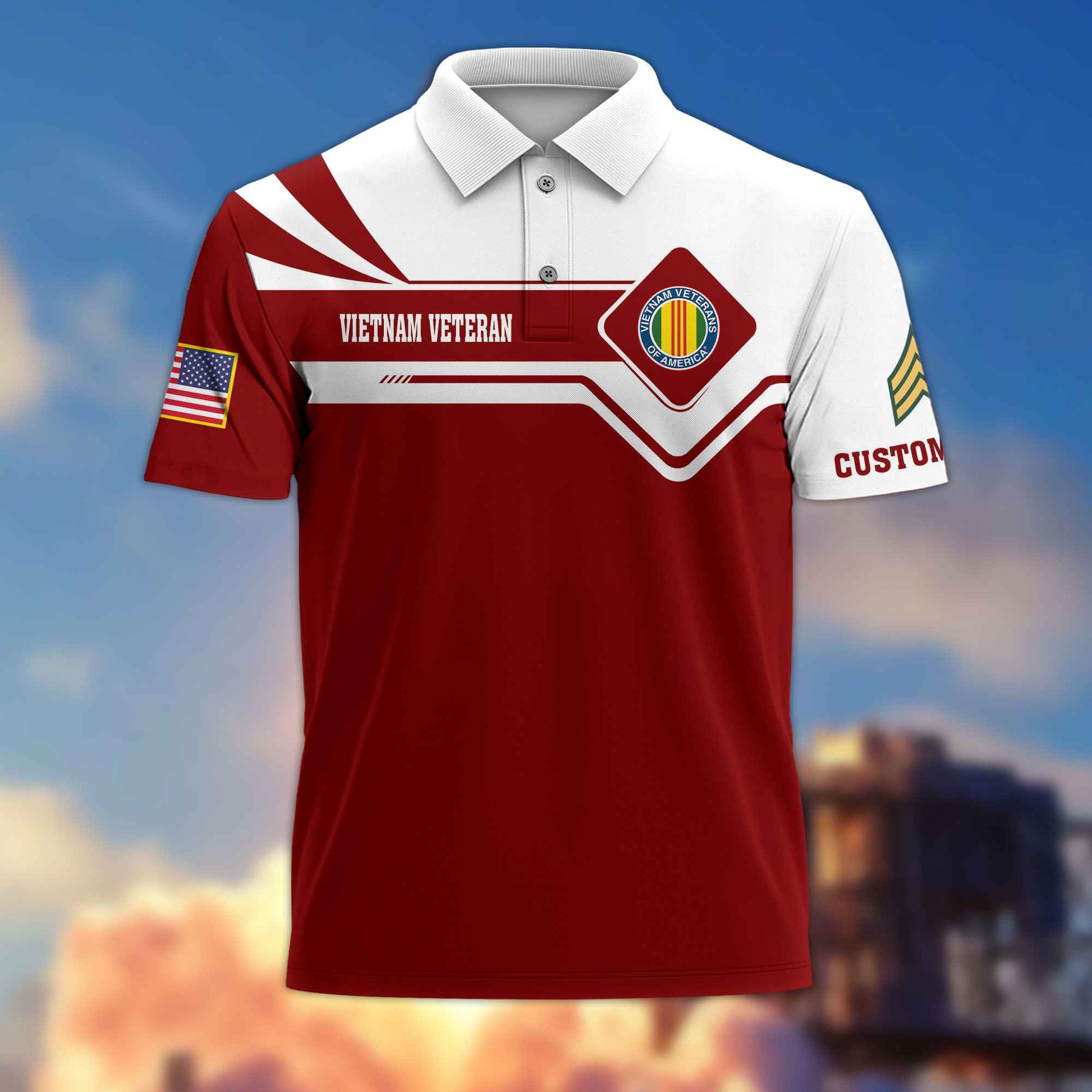 Premium Vietnam Veteran Polo Shirt VPVC214506, Custom Name, Year, Gifts For Vietnam Veteran, Best Gifts On Father's Day, Armed Forces Day, Independence Day, Veterans Day.