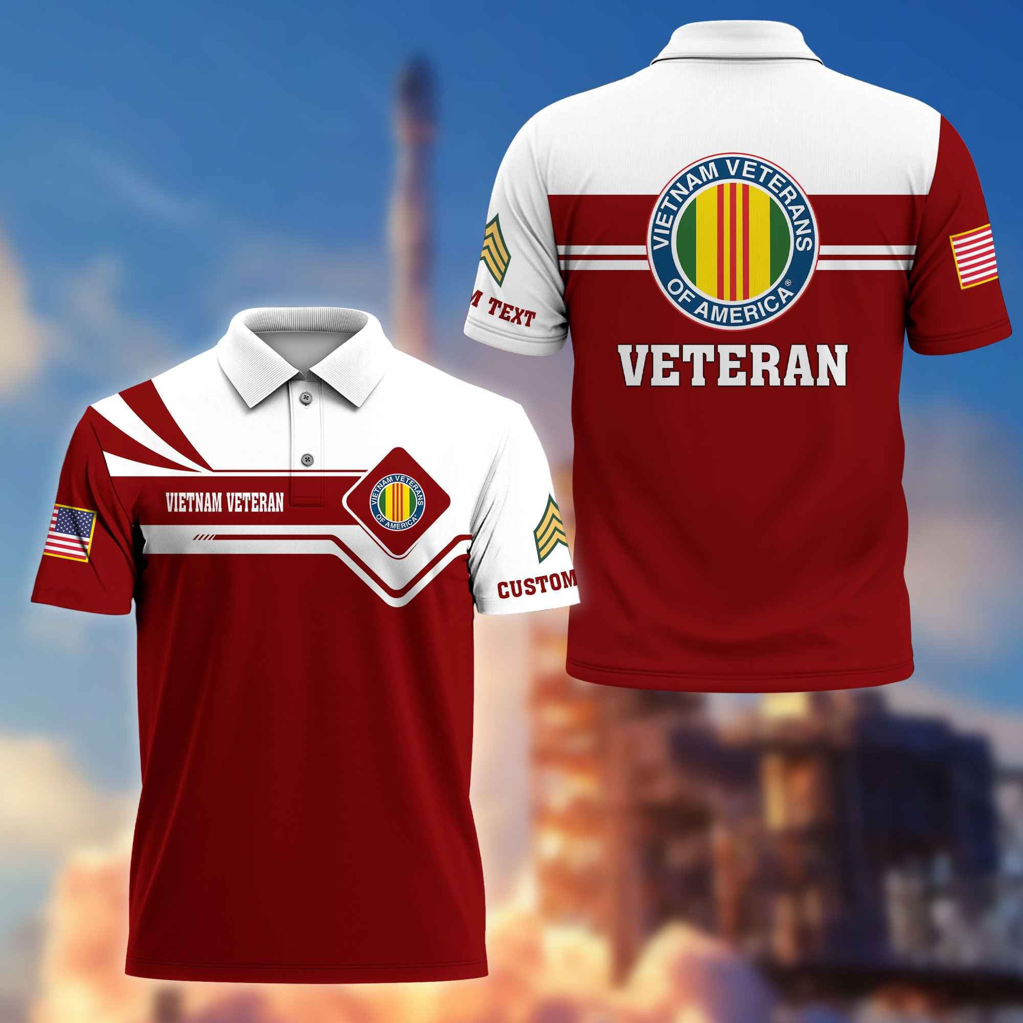 Premium Vietnam Veteran Polo Shirt VPVC214506, Custom Name, Year, Gifts For Vietnam Veteran, Best Gifts On Father's Day, Armed Forces Day, Independence Day, Veterans Day.