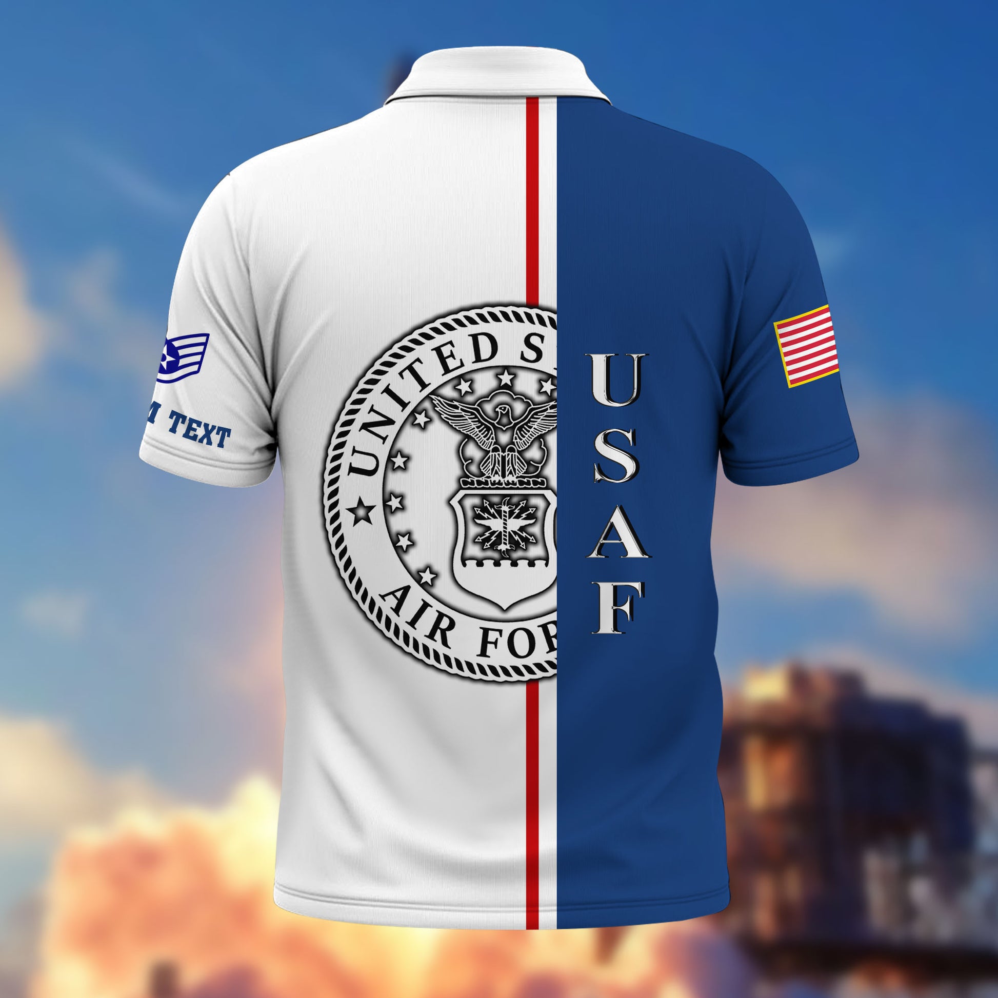 Unique Custom Name, Rank, Year USAF Polo Shirt VPVC214704, Gifts For Air Force Veteran, Best Gifts On Father's Day, Independence Day, Veterans Day.