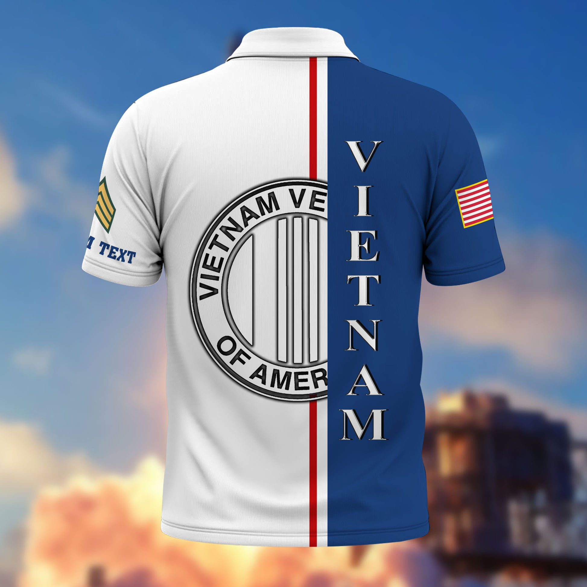 Unique Custom Name, Rank, Year, Vietnam Veteran Polo Shirt VPVC214706, Gifts For Vietnam Veteran, Best Gifts On Father's Day, Independence Day, Veterans Day.