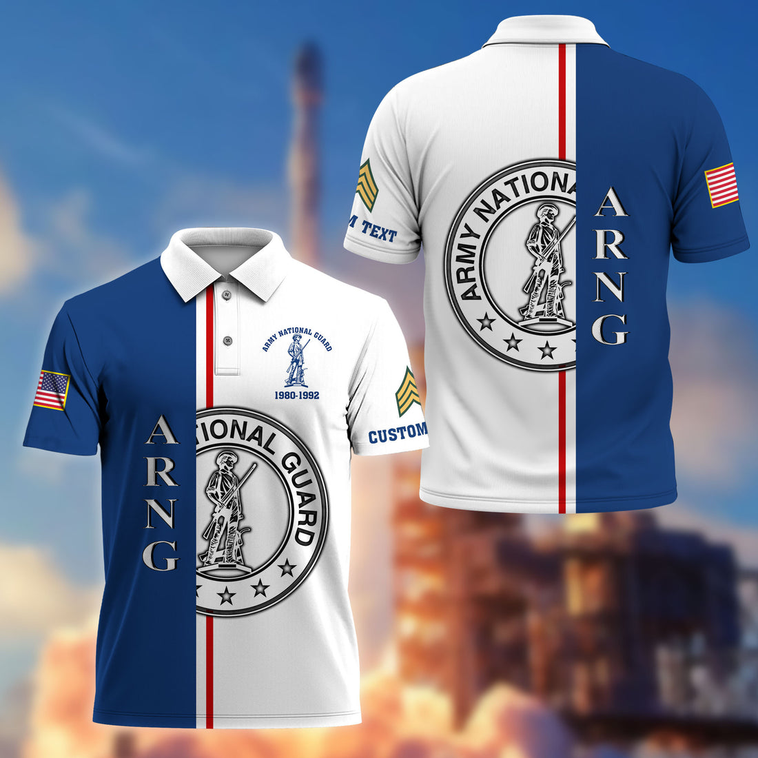 Unique Custom Name, Rank, Year, US Army National Guard Polo Shirt VPVC214708, Gifts For Army National Guard Veteran, Best Gifts On Father's Day, Independence Day, Veterans Day.