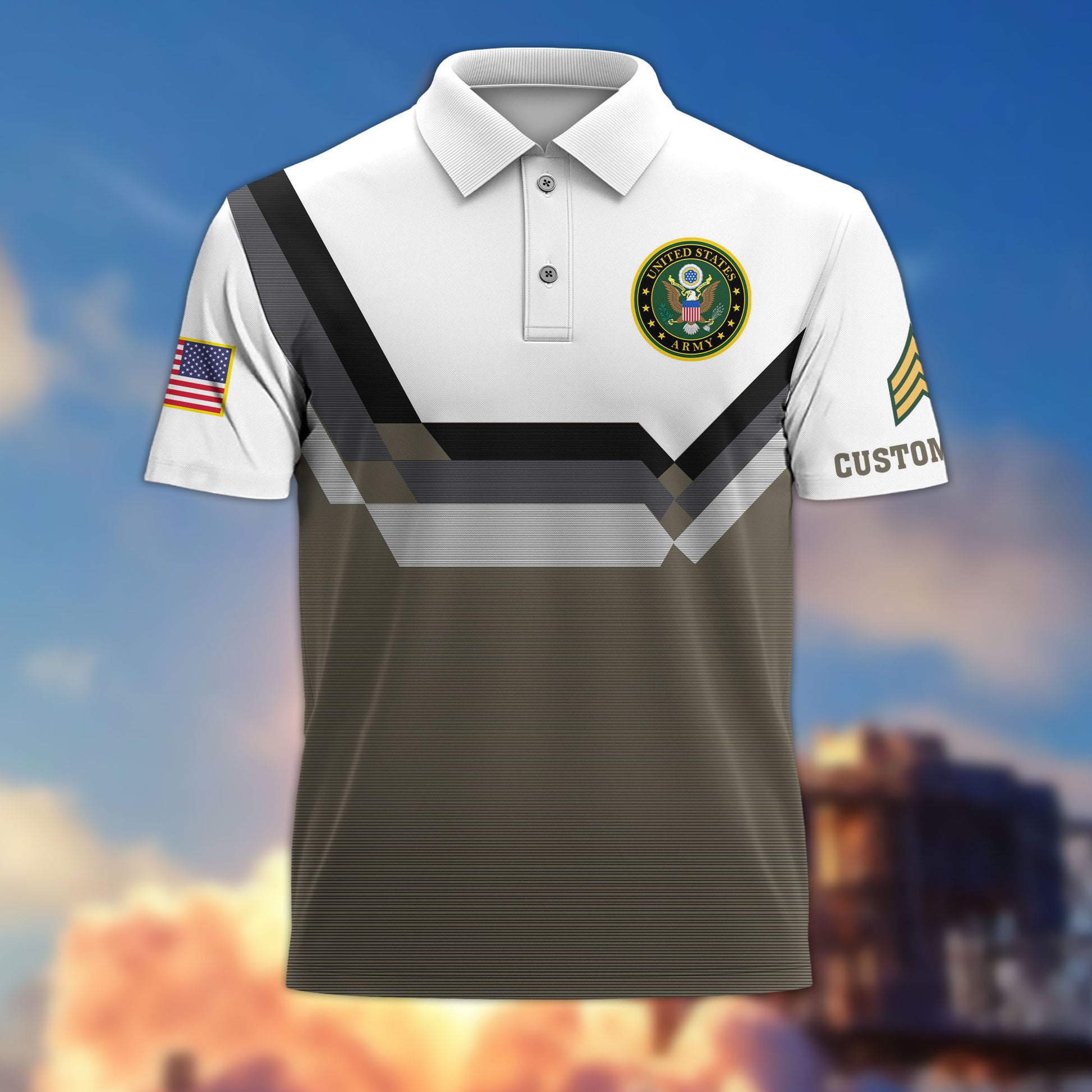 US Army Custom Polo Shirt VPVC214810, Gifts For Army Veteran, Best Gifts On Father's Day, Armed Forces Day, Independence Day, Veterans Day.