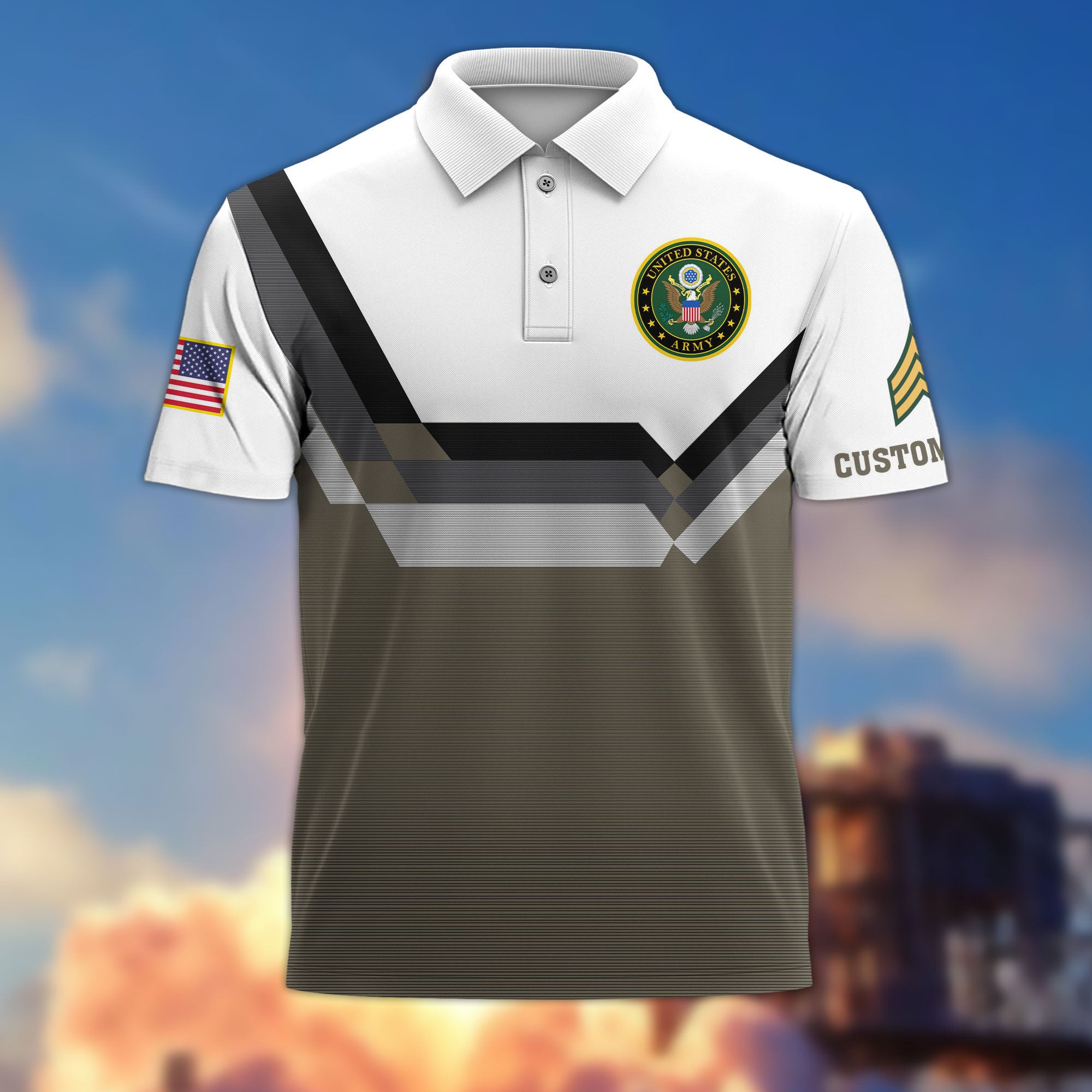 US Army Custom Polo Shirt VPVC214810, Gifts For Army Veteran, Best Gifts On Father's Day, Armed Forces Day, Independence Day, Veterans Day.