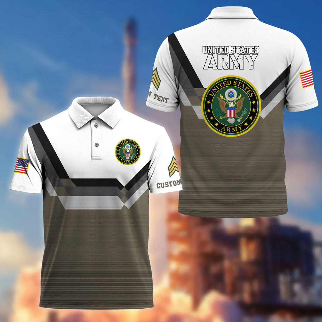 US Army Custom Polo Shirt VPVC214810, Gifts For Army Veteran, Best Gifts On Father's Day, Armed Forces Day, Independence Day, Veterans Day.