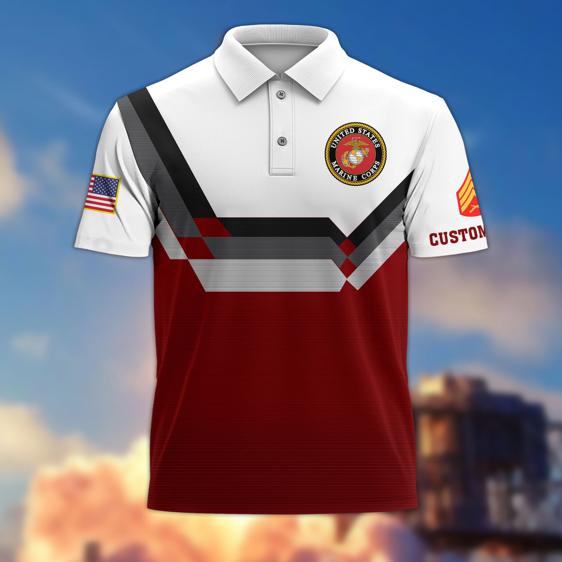 USMC Custom Polo Shirt VPVC214803, Gifts For Marine Veteran, Best Gifts On Father's Day, Armed Forces Day, Independence Day, Veterans Day.