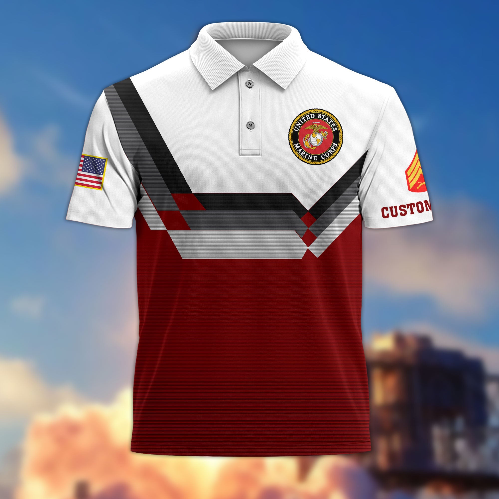 USMC Custom Polo Shirt VPVC214803, Gifts For Marine Veteran, Best Gifts On Father's Day, Armed Forces Day, Independence Day, Veterans Day.