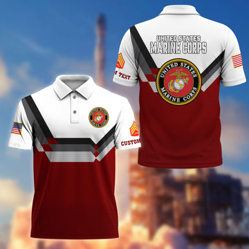 USMC Custom Polo Shirt VPVC214803, Gifts For Marine Veteran, Best Gifts On Father's Day, Armed Forces Day, Independence Day, Veterans Day.
