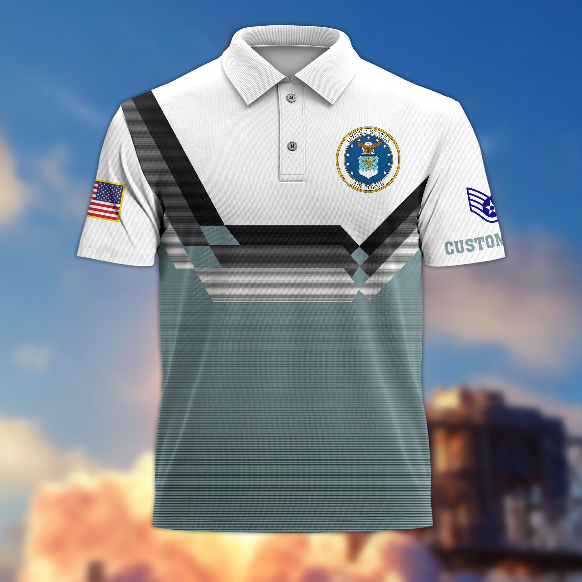 USAF Custom Polo Shirt VPVC214804, Gifts For Air Force Veteran, Best Gifts On Father's Day, Armed Forces Day, Independence Day, Veterans Day.