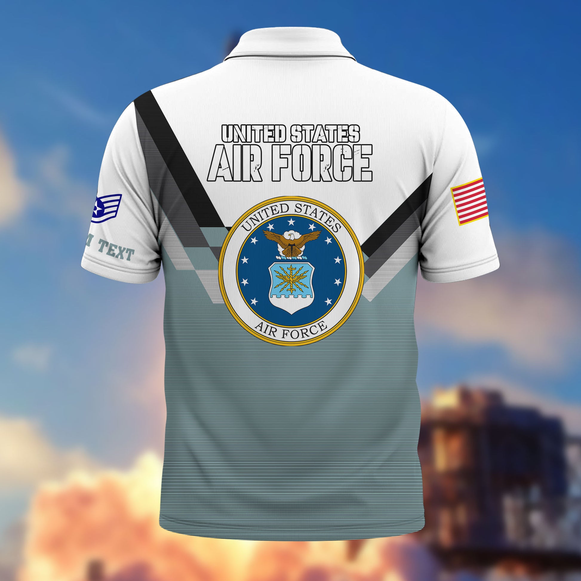 USAF Custom Polo Shirt VPVC214804, Gifts For Air Force Veteran, Best Gifts On Father's Day, Armed Forces Day, Independence Day, Veterans Day.