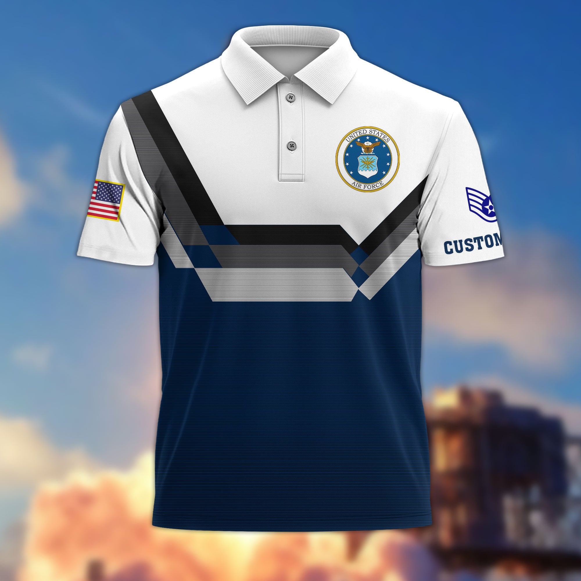 USAF Custom Polo Shirt VPVC214812, Gifts For Air Force Veteran, Best Gifts On Father's Day, Armed Forces Day, Independence Day, Veterans Day.