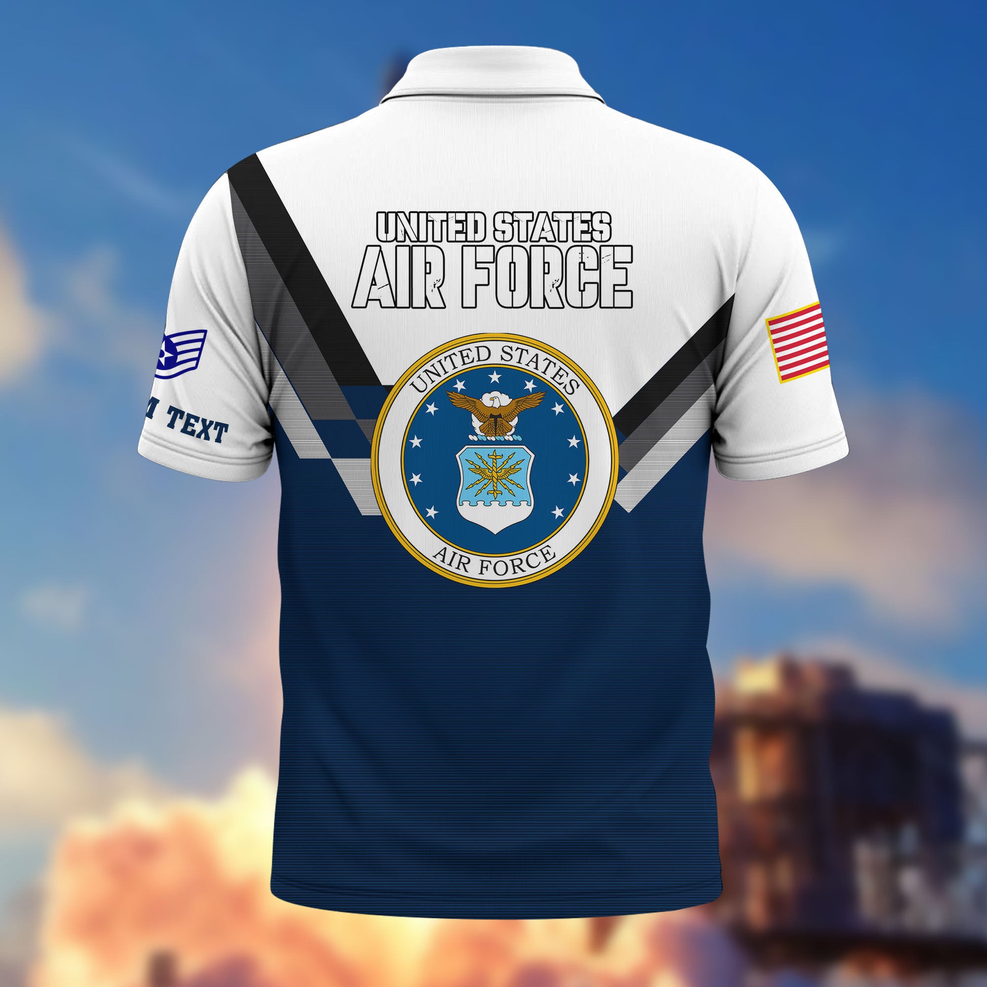 USAF Custom Polo Shirt VPVC214812, Gifts For Air Force Veteran, Best Gifts On Father's Day, Armed Forces Day, Independence Day, Veterans Day.