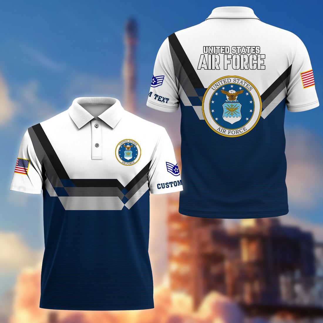 USAF Custom Polo Shirt VPVC214812, Gifts For Air Force Veteran, Best Gifts On Father's Day, Armed Forces Day, Independence Day, Veterans Day.