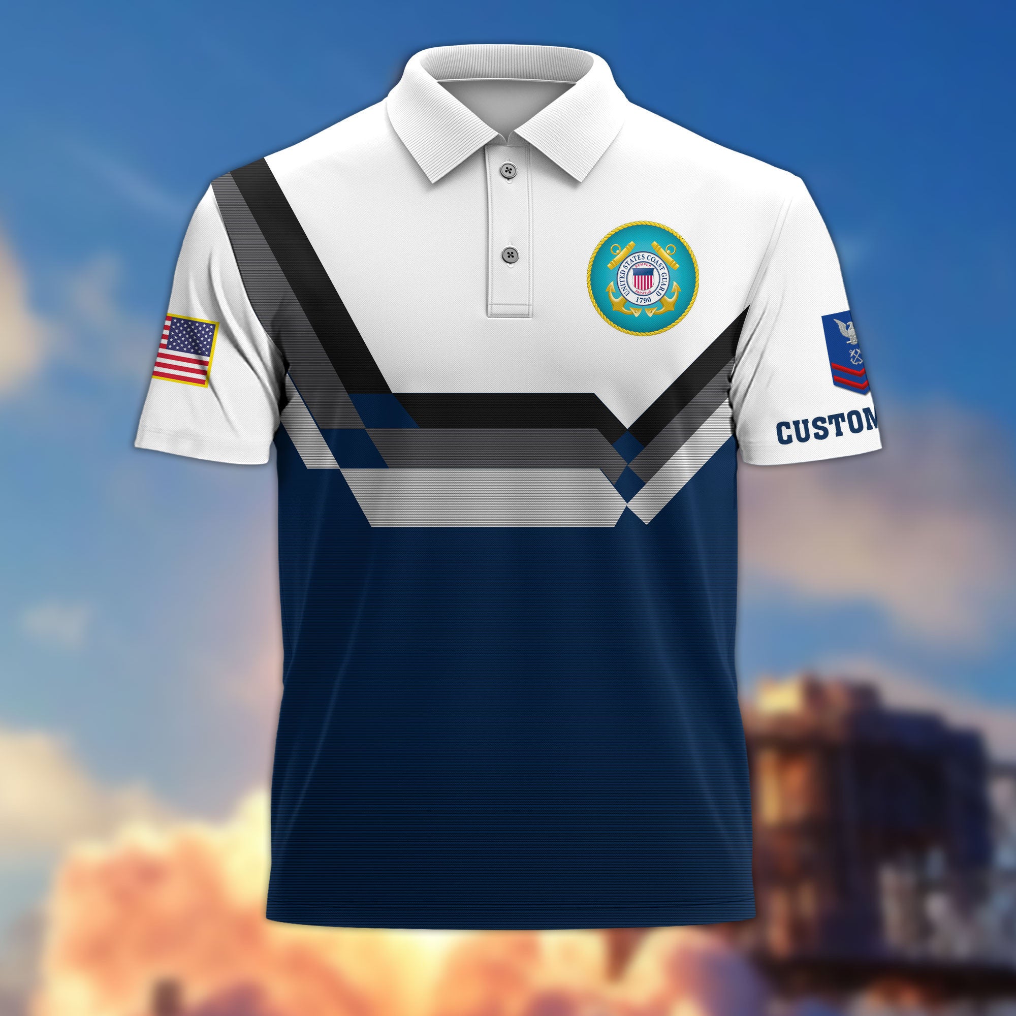 USCG Custom Polo Shirt VPVC214805, Gifts For Coast Guard Veteran, Best Gifts On Father's Day, Armed Forces Day, Independence Day, Veterans Day.