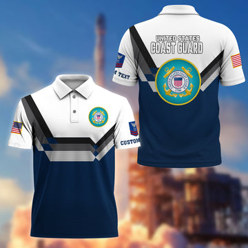 USCG Custom Polo Shirt VPVC214805, Gifts For Coast Guard Veteran, Best Gifts On Father's Day, Armed Forces Day, Independence Day, Veterans Day.