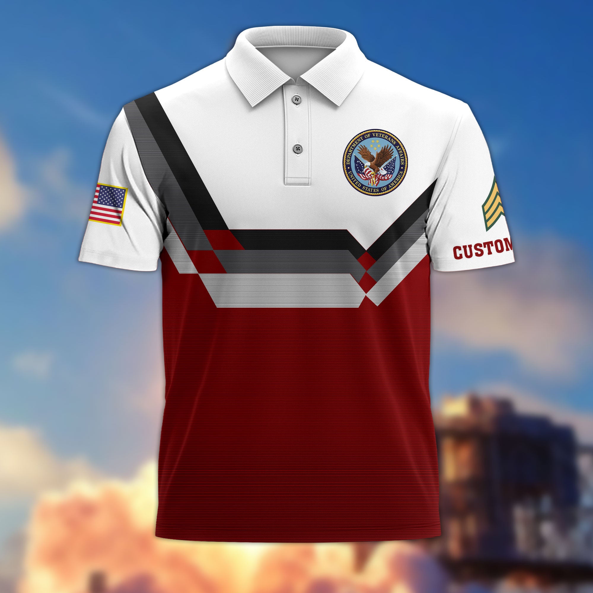 US Veteran Custom Polo Shirt VPVC214807, Gifts For US Veteran, Best Gifts On Father's Day, Armed Forces Day, Independence Day, Veterans Day.