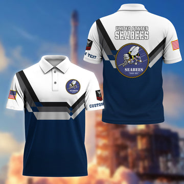 US Seabees Custom Polo Shirt VPVC214809, Gifts For Seabees Veteran, Best Gifts On Father's Day, Armed Forces Day, Independence Day, Veterans Day.