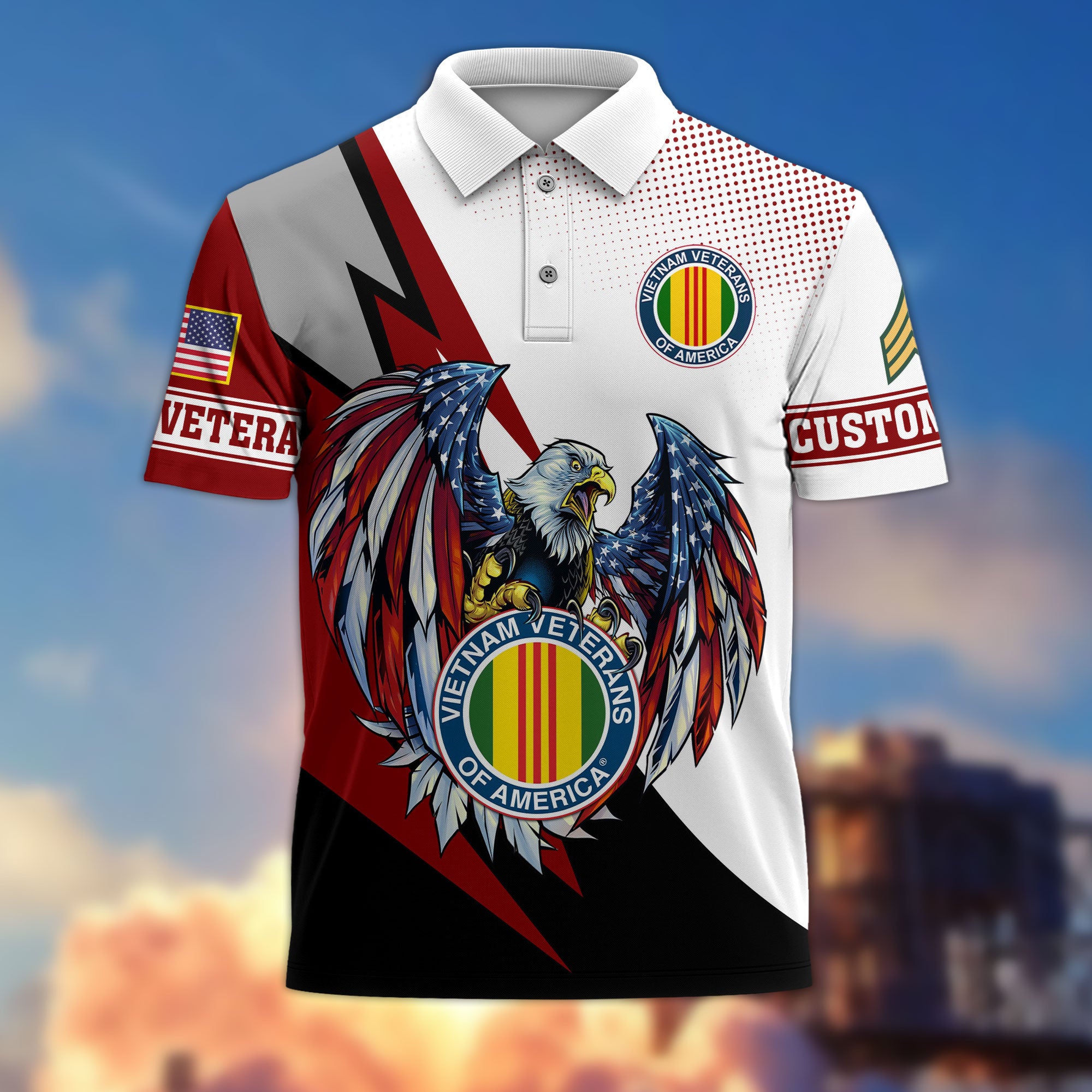 Premium Vietnam Veteran Polo Shirt VPVC214906, Custom Name, Rank, Gifts For Vietnam Veteran, Best Gifts On Father's Day, Armed Forces Day, Independence Day, Veterans Day.