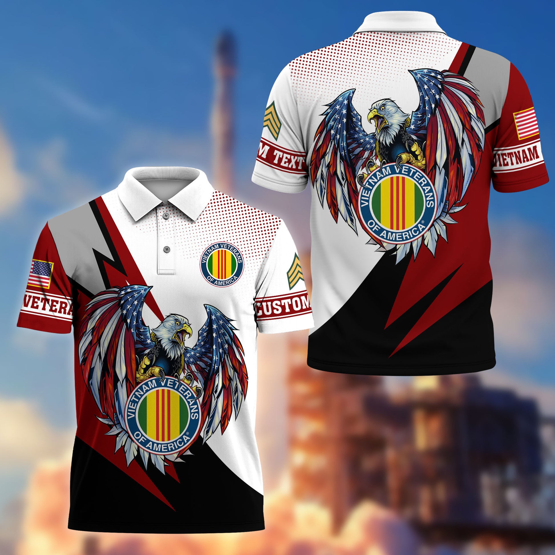 Premium Vietnam Veteran Polo Shirt VPVC214906, Custom Name, Rank, Gifts For Vietnam Veteran, Best Gifts On Father's Day, Armed Forces Day, Independence Day, Veterans Day.