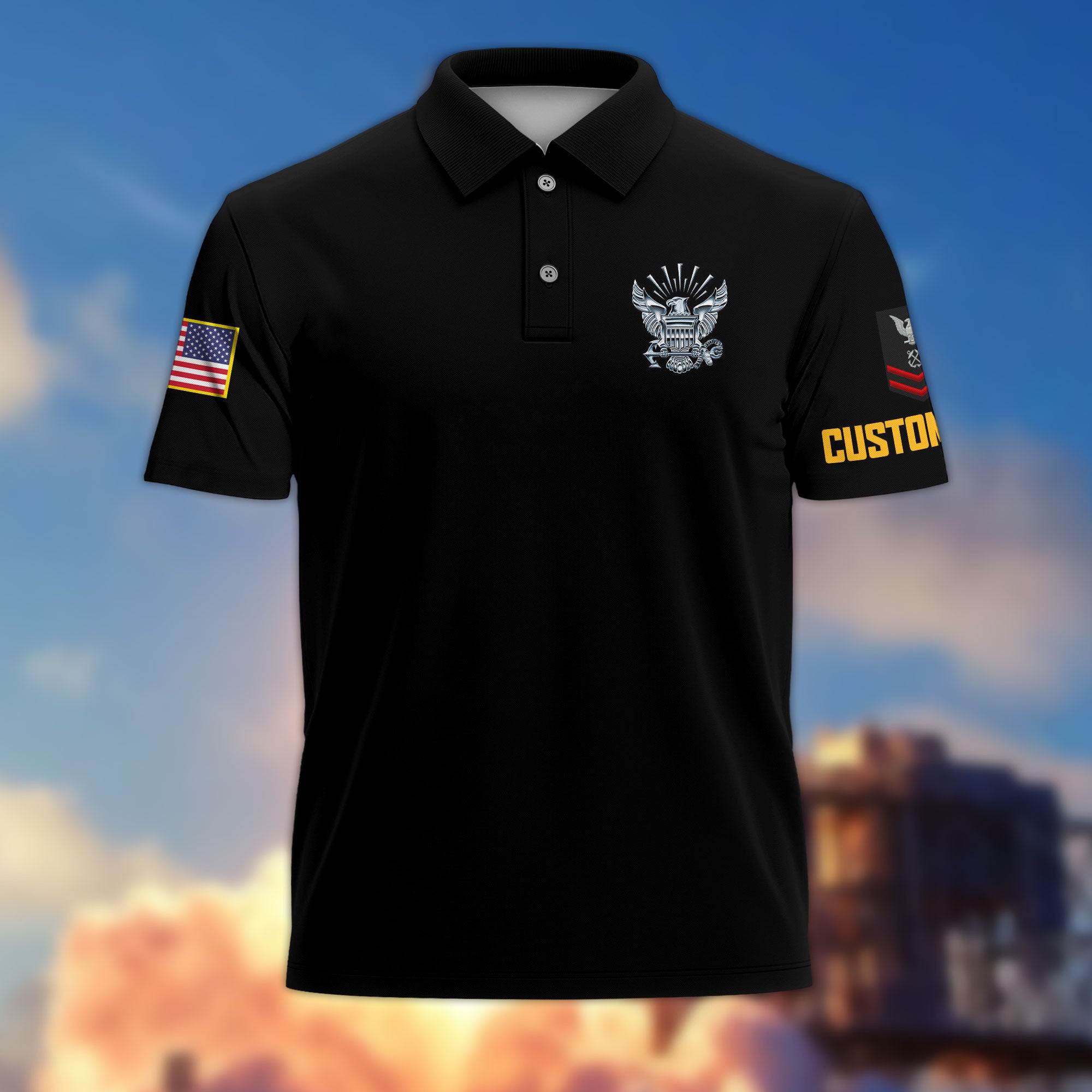 Unique Custom Name, Rank, Year US Navy Polo Shirt VPVC215102, Gifts For Navy Veteran, Best Gifts On Father's Day, Independence Day, Veterans Day.