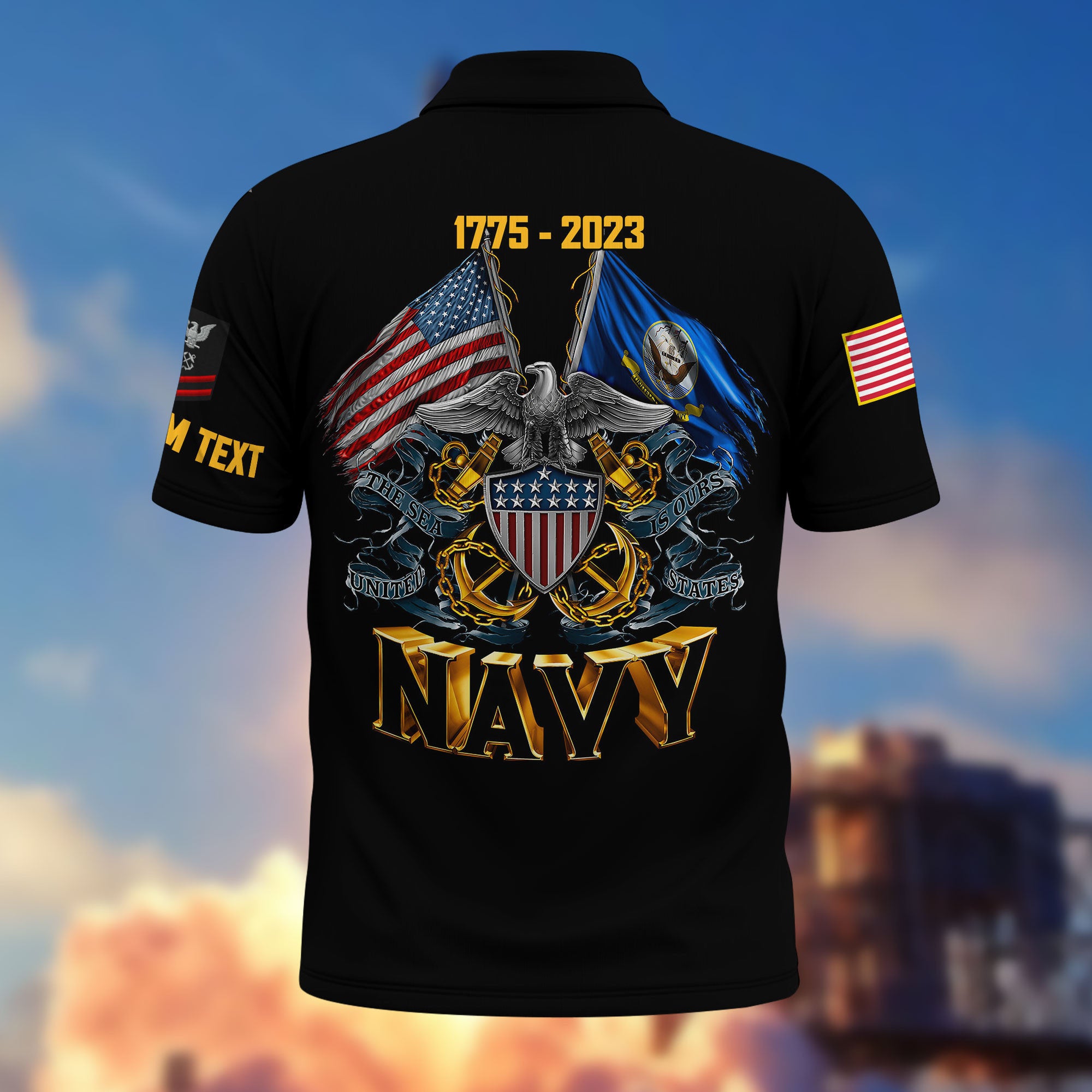 Unique Custom Name, Rank, Year US Navy Polo Shirt VPVC215102, Gifts For Navy Veteran, Best Gifts On Father's Day, Independence Day, Veterans Day.