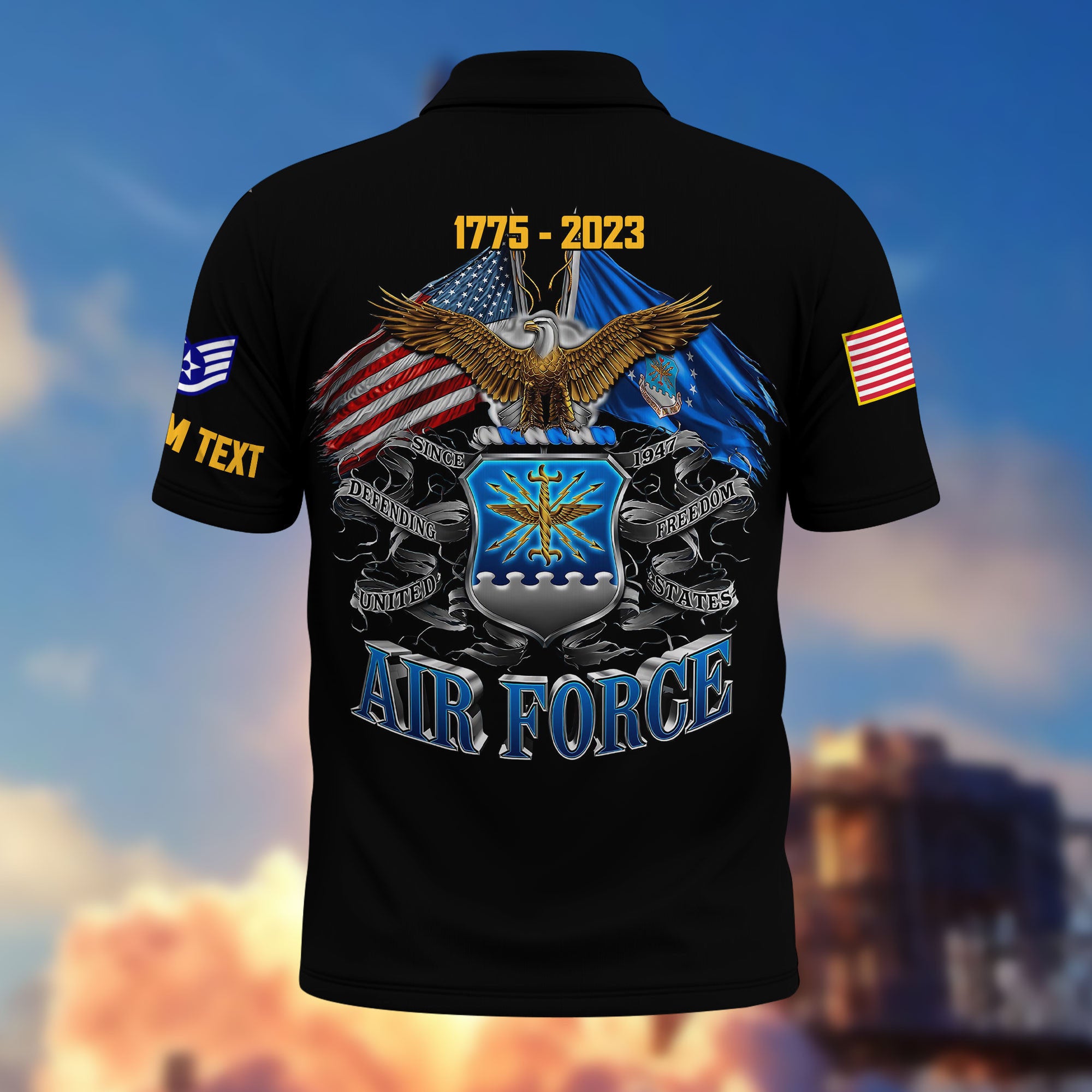 Unique Custom Name, Rank, Year USAF Polo Shirt VPVC215104, Gifts For Air Force Veteran, Best Gifts On Father's Day, Independence Day, Veterans Day.