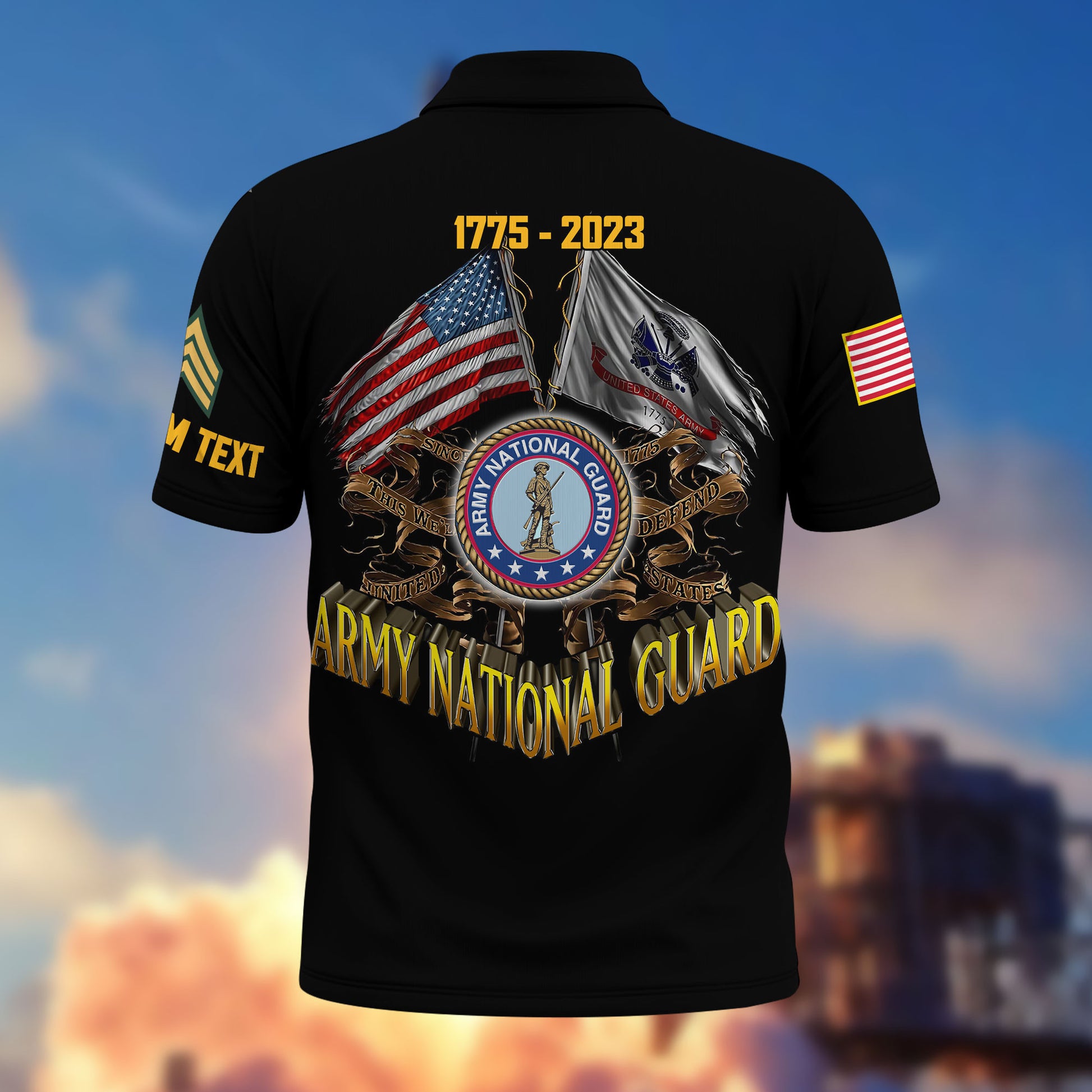 Unique Custom Name, Rank, Year, US Army National Guard Polo Shirt VPVC215108, Gifts For Army National Guard Veteran, Best Gifts On Father's Day, Independence Day, Veterans Day.