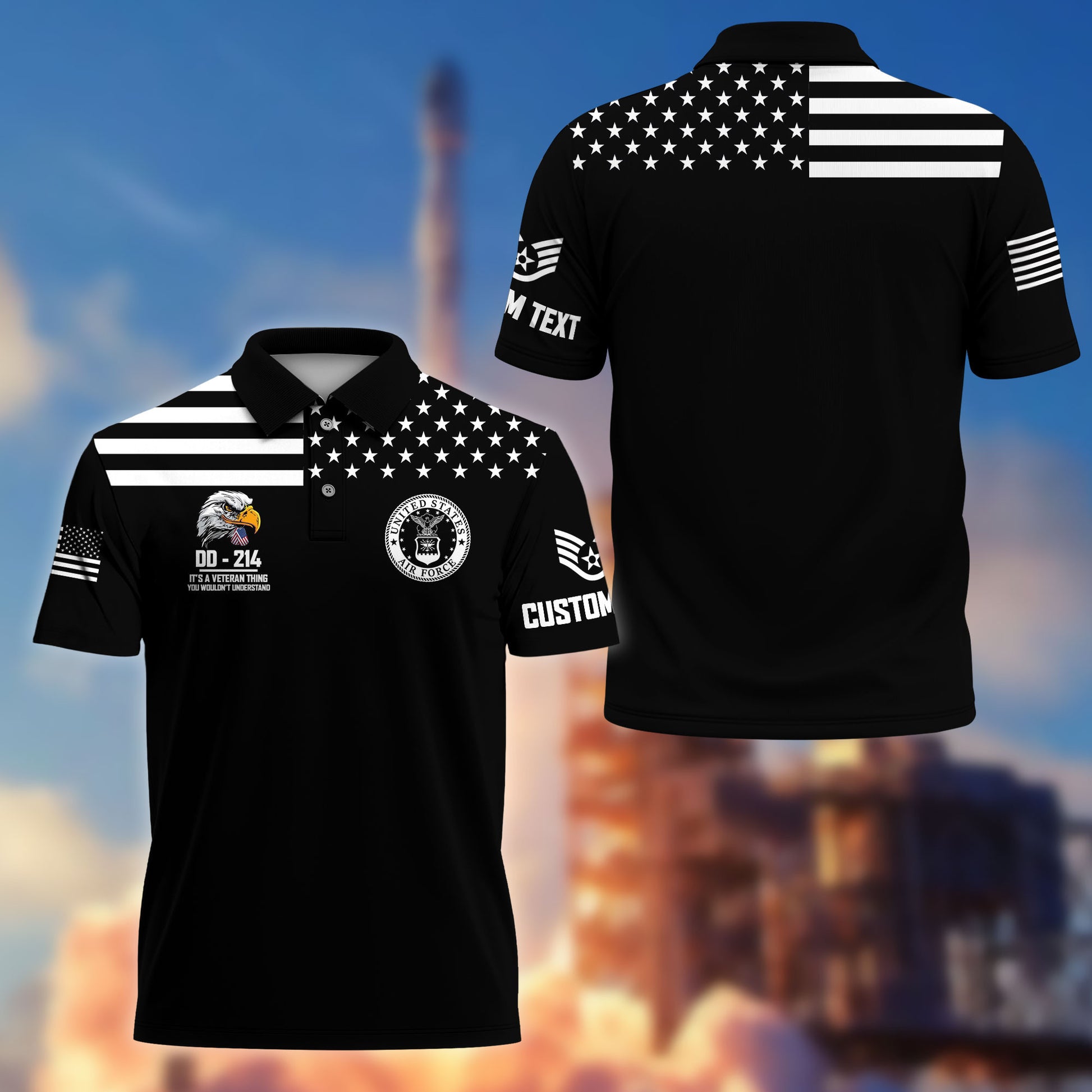 USAF Custom Polo Shirt VPVC215204, Gifts For Air Force Veteran, Best Gifts On Father's Day, Armed Forces Day, Independence Day, Veterans Day.