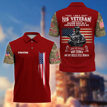 Premium Vietnam Veteran Polo Shirt VPVC215306, Custom Name, Rank, Gifts For Vietnam Veteran, Best Gifts On Father's Day, Armed Forces Day, Independence Day, Veterans Day.