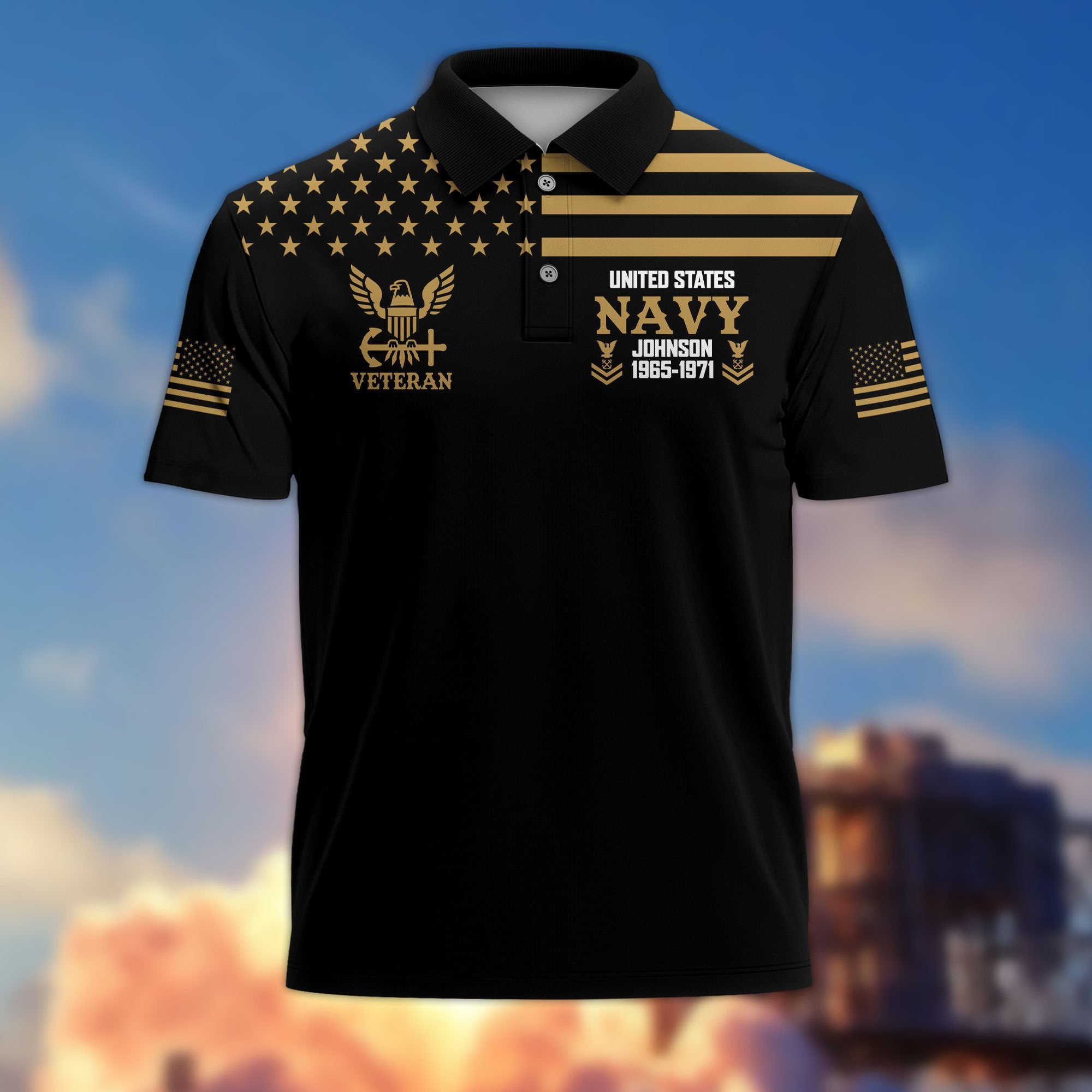 Unique Custom Name, Rank, Year US Navy Polo Shirt VPVC215502, Gifts For Navy Veteran, Best Gifts On Father's Day, Independence Day, Veterans Day.