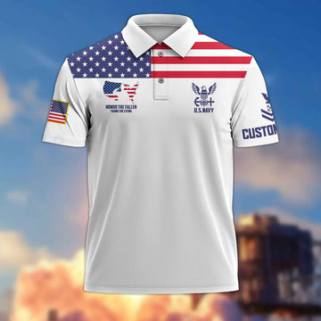 US Navy Custom Polo Shirt VPVC215602, Gifts For Navy Veteran, Best Gifts On Father's Day, Armed Forces Day, Independence Day, Veterans Day.