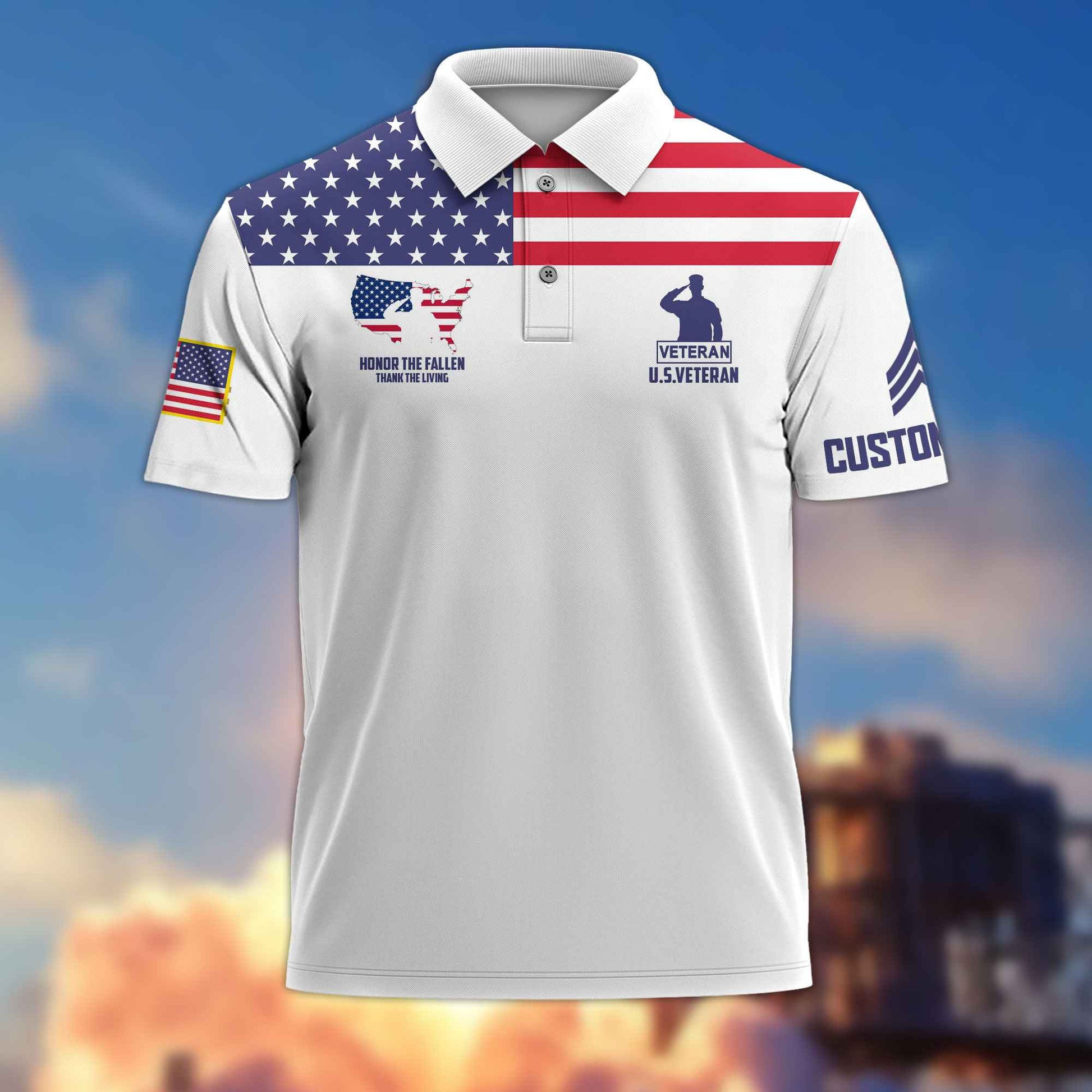 US Veteran Custom Polo Shirt VPVC215607, Gifts For US Veteran, Best Gifts On Father's Day, Armed Forces Day, Independence Day, Veterans Day.