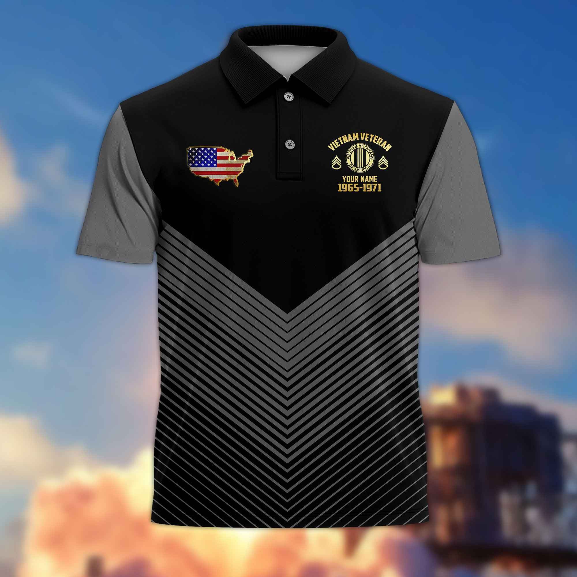 Premium Vietnam Veteran Polo Shirt VPVC215806, Custom Name, Rank, Year, Gifts For Vietnam Veteran, Best Gifts On Father's Day, Armed Forces Day, Independence Day, Veterans Day.
