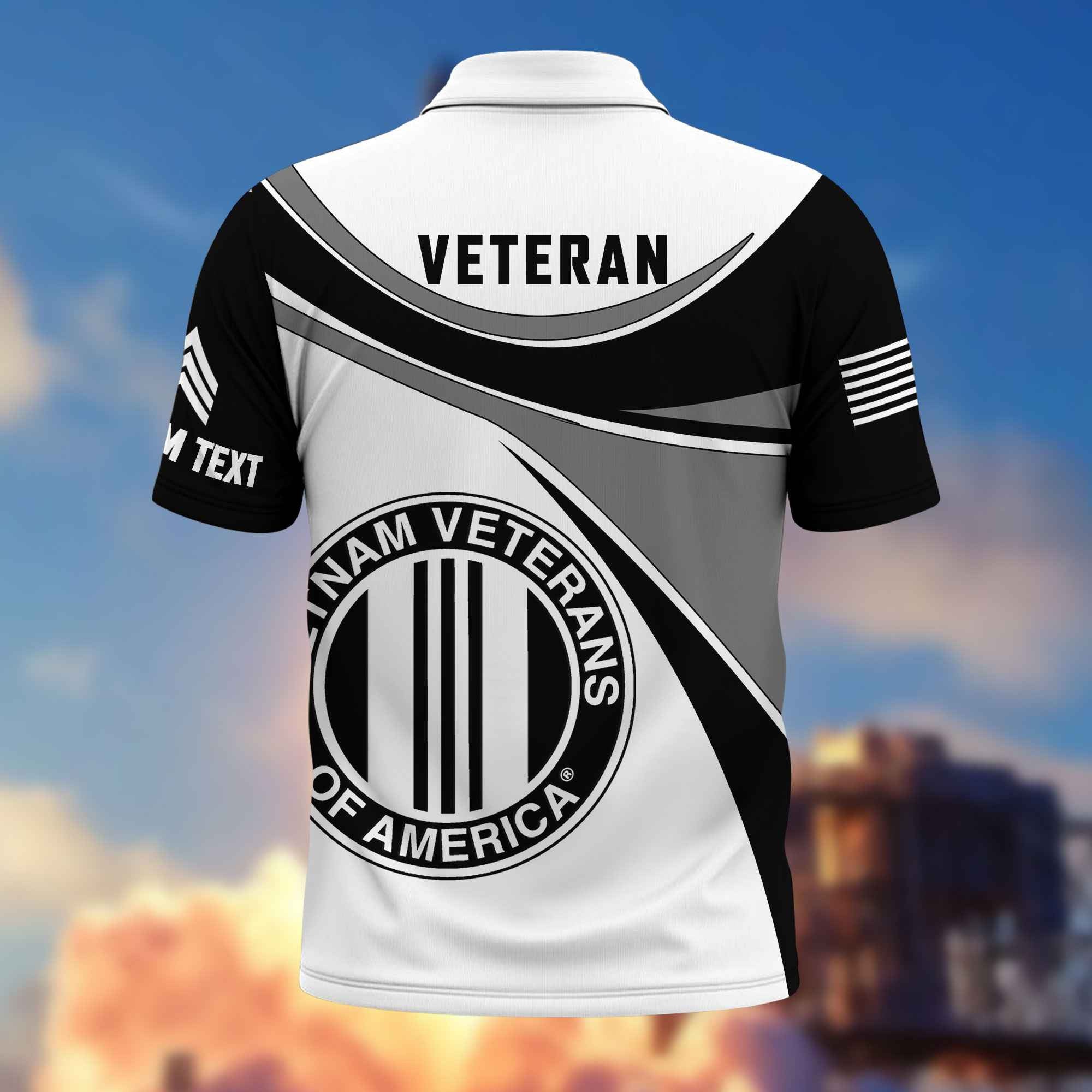 Unique Custom Name, Rank, Vietnam Veteran Polo Shirt VPVC216006, Gifts For Vietnam Veteran, Best Gifts On Father's Day, Independence Day, Veterans Day.