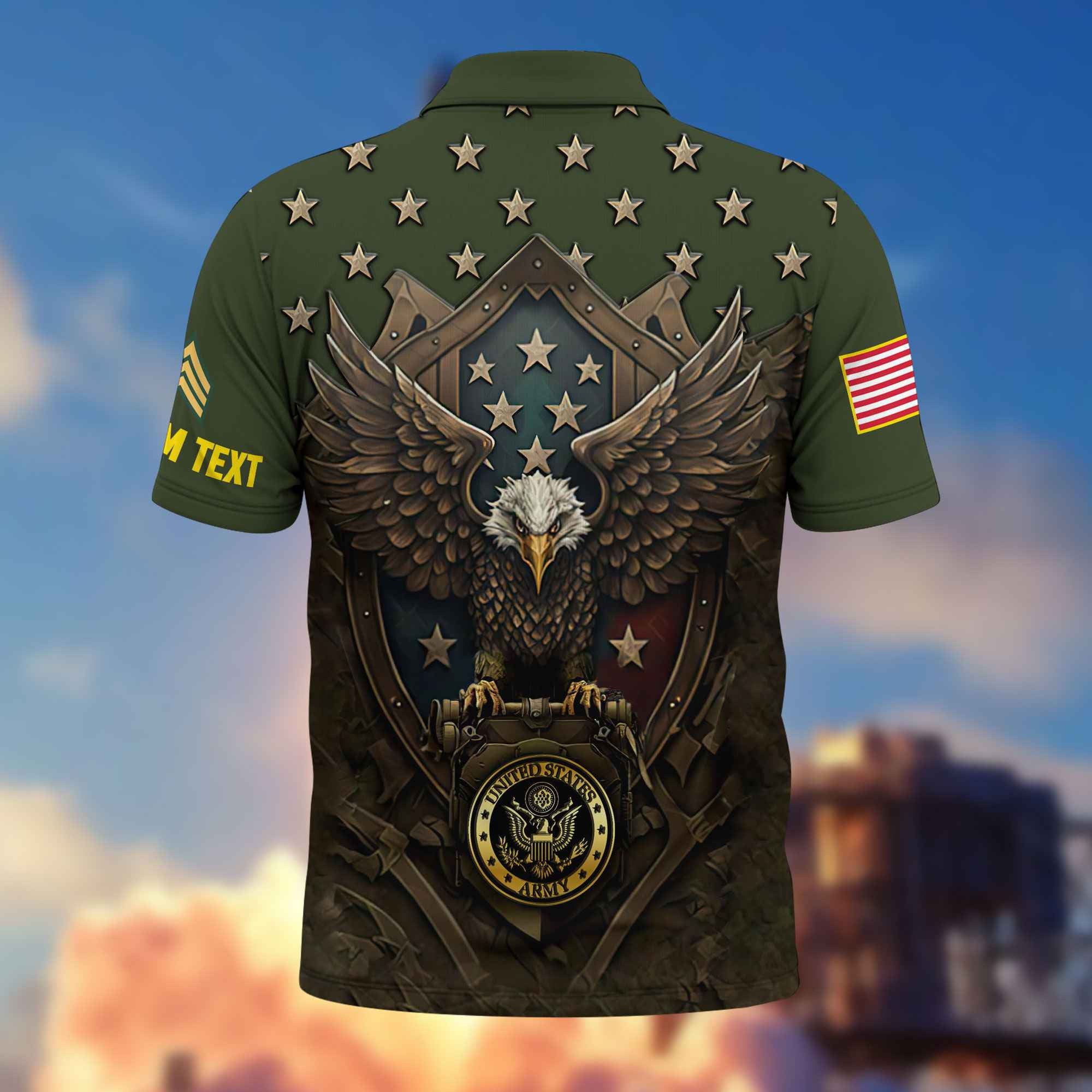 US Army Custom Polo Shirt VPVC216101, Gifts For Army Veteran, Best Gifts On Father's Day, Armed Forces Day, Independence Day, Veterans Day.