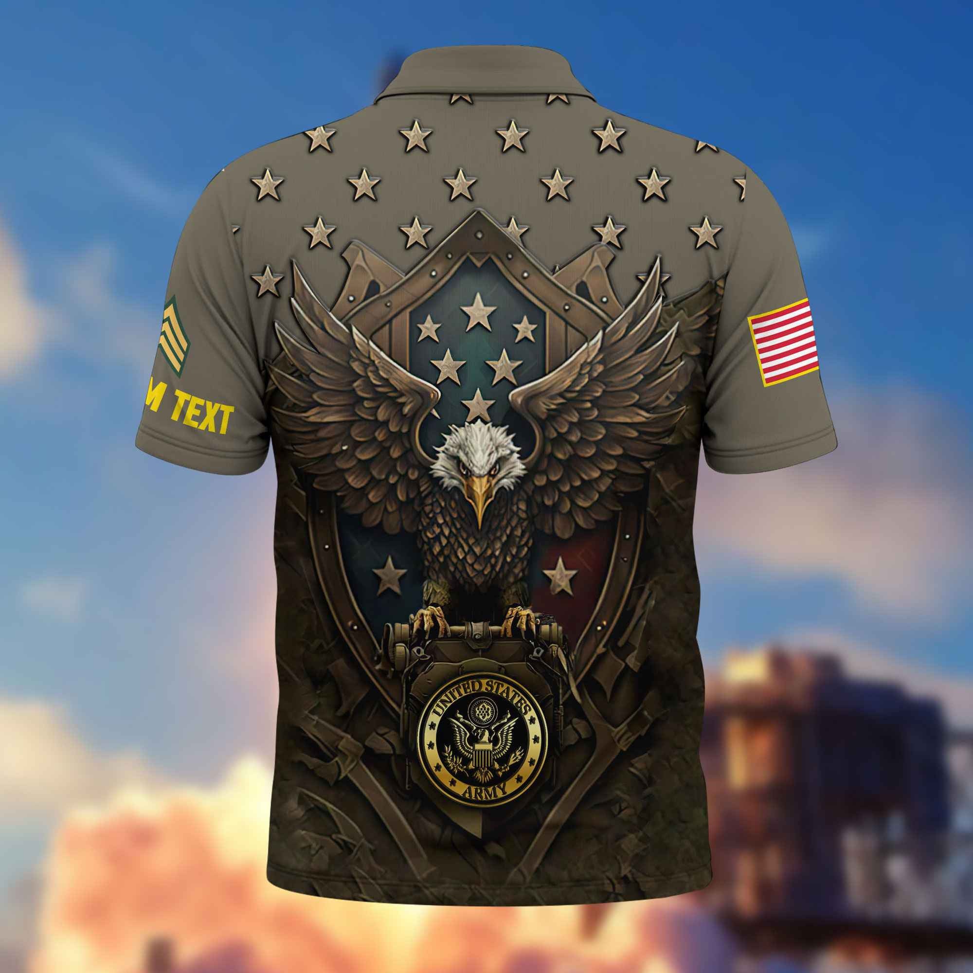 US Army Custom Polo Shirt VPVC216110, Gifts For Army Veteran, Best Gifts On Father's Day, Armed Forces Day, Independence Day, Veterans Day.