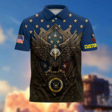 US Navy Custom Polo Shirt VPVC216102, Gifts For Navy Veteran, Best Gifts On Father's Day, Armed Forces Day, Independence Day, Veterans Day.