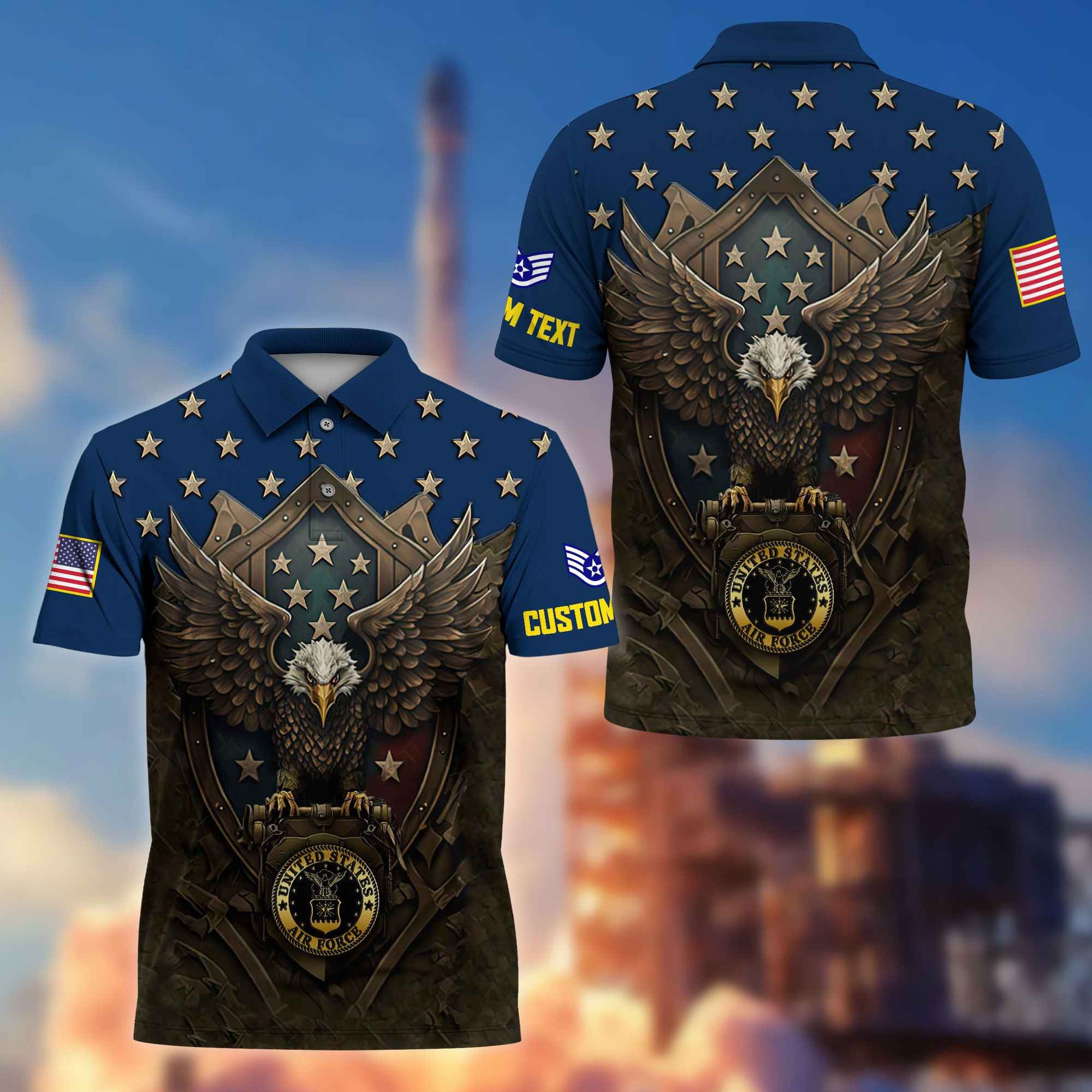 USAF Custom Polo Shirt VPVC216112, Gifts For Air Force Veteran, Best Gifts On Father's Day, Armed Forces Day, Independence Day, Veterans Day.