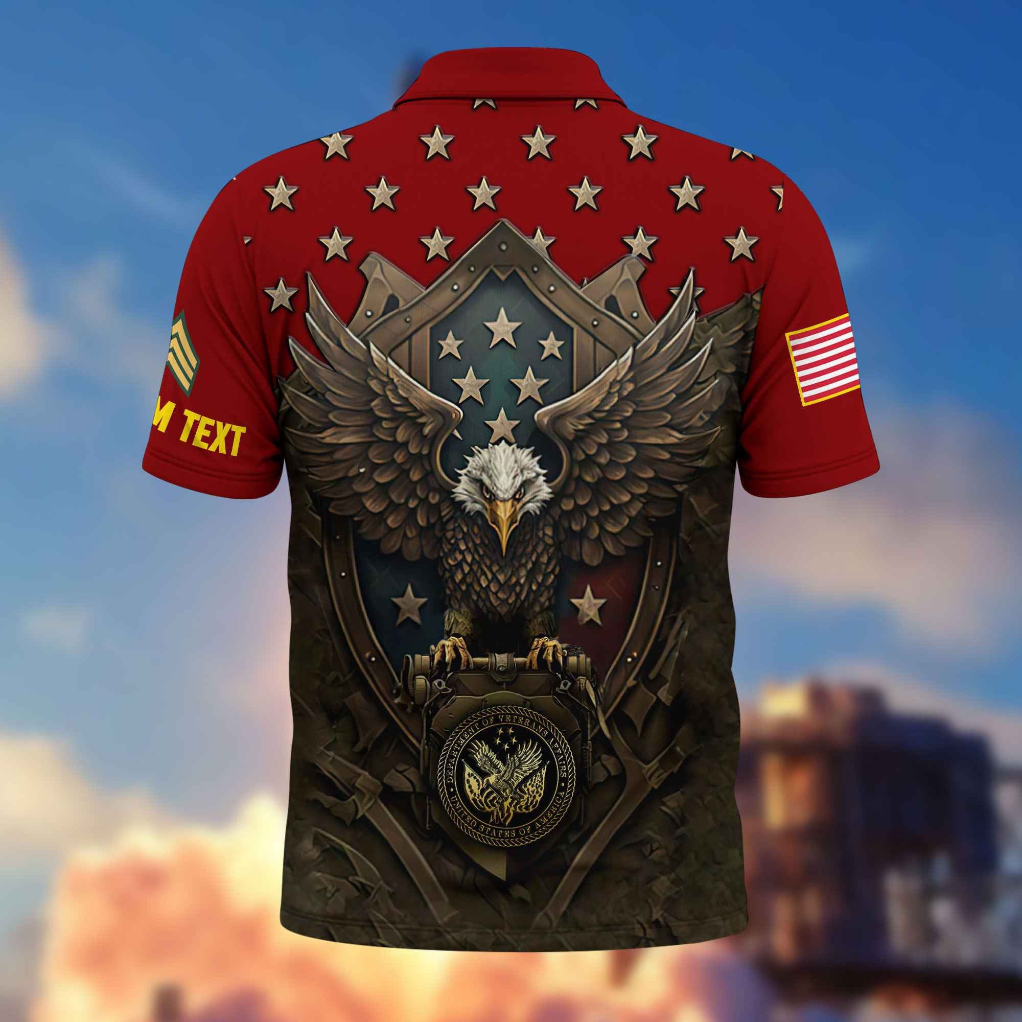US Veteran Custom Polo Shirt VPVC216107, Gifts For US Veteran, Best Gifts On Father's Day, Armed Forces Day, Independence Day, Veterans Day.