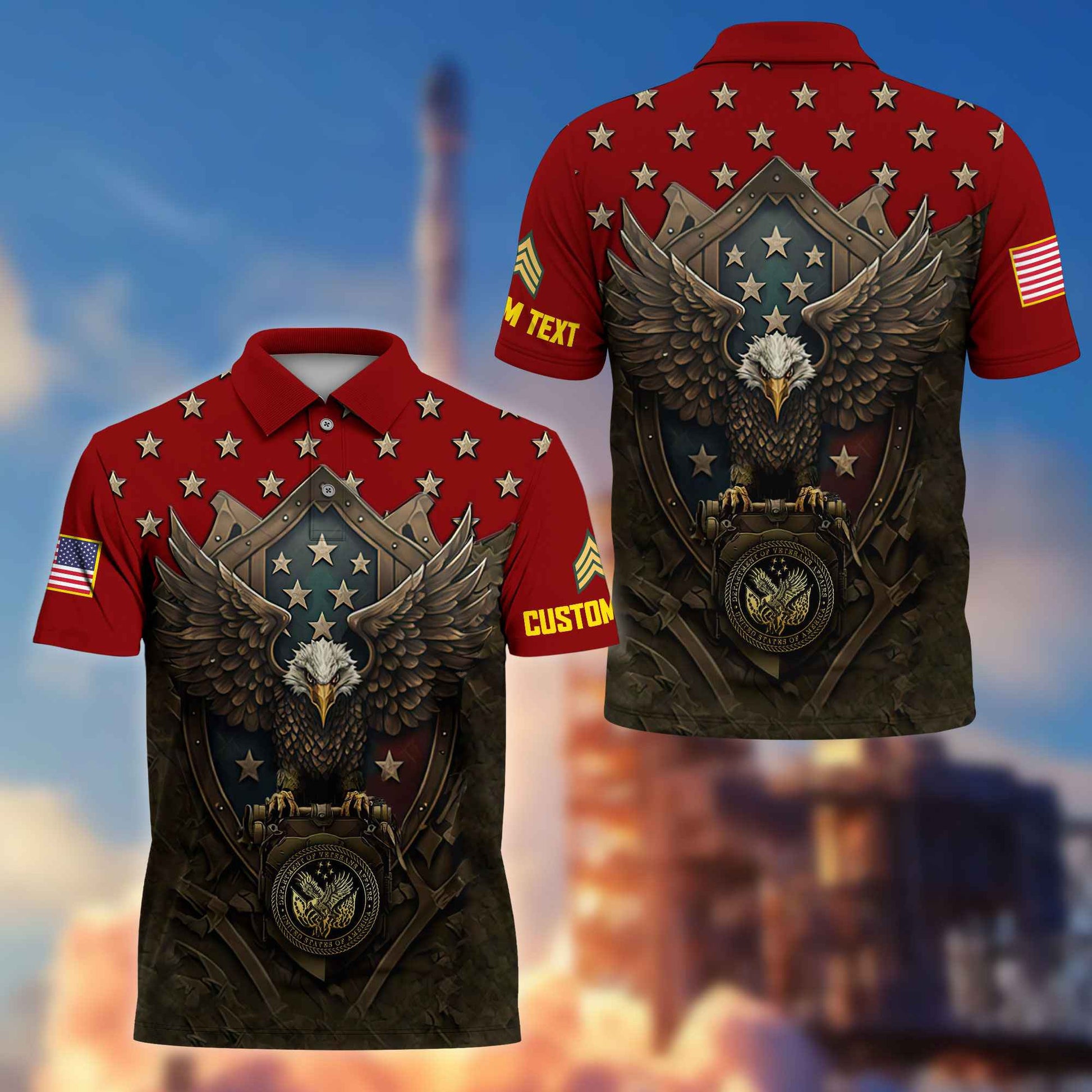 US Veteran Custom Polo Shirt VPVC216107, Gifts For US Veteran, Best Gifts On Father's Day, Armed Forces Day, Independence Day, Veterans Day.