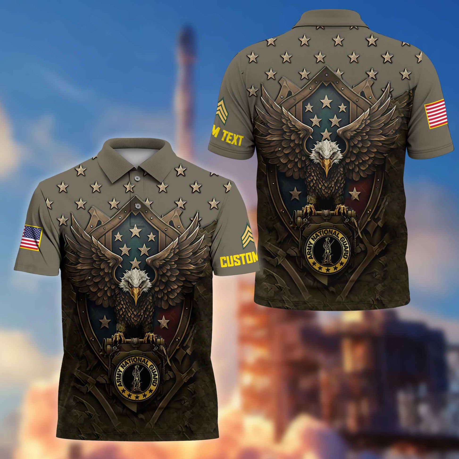 US Army National Guard Custom Polo Shirt VPVC216108, Gifts For Army National Guard Veteran, Best Gifts On Father's Day, Armed Forces Day, Independence Day, Veterans Day.