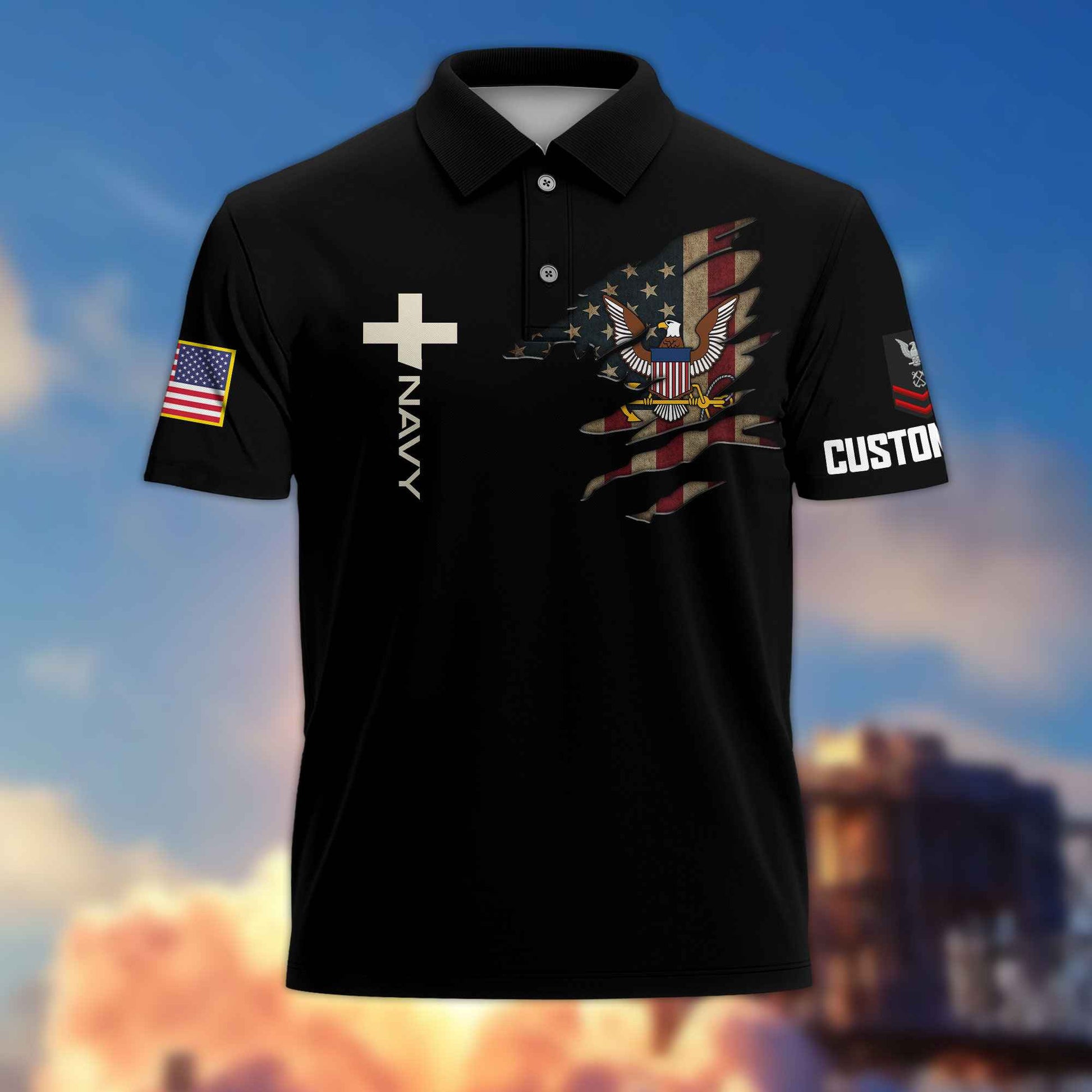 US Navy Custom Polo Shirt VPVC216502, Gifts For Navy Veteran, Best Gifts On Father's Day, Armed Forces Day, Independence Day, Veterans Day.
