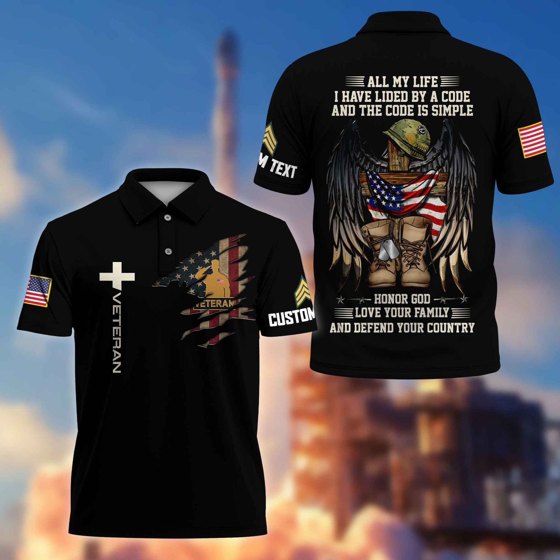 US Veteran Custom Polo Shirt VPVC216507, Gifts For US Veteran, Best Gifts On Father's Day, Armed Forces Day, Independence Day, Veterans Day.