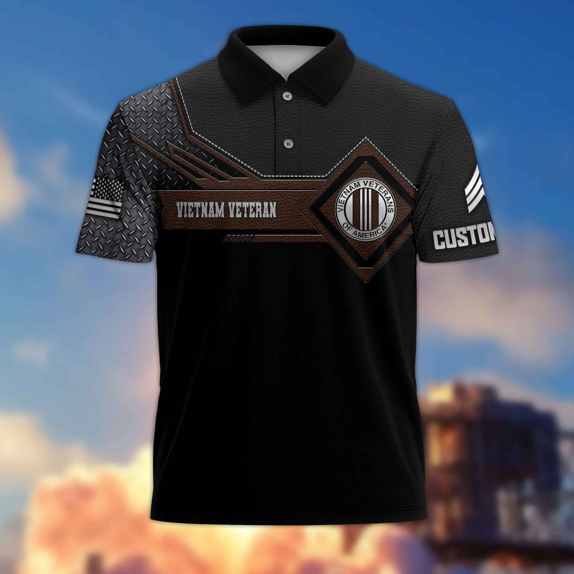 Premium Vietnam Veteran Polo Shirt VPVC216606, Custom Name, Rank, Gifts For Vietnam Veteran, Best Gifts On Father's Day, Armed Forces Day, Independence Day, Veterans Day.