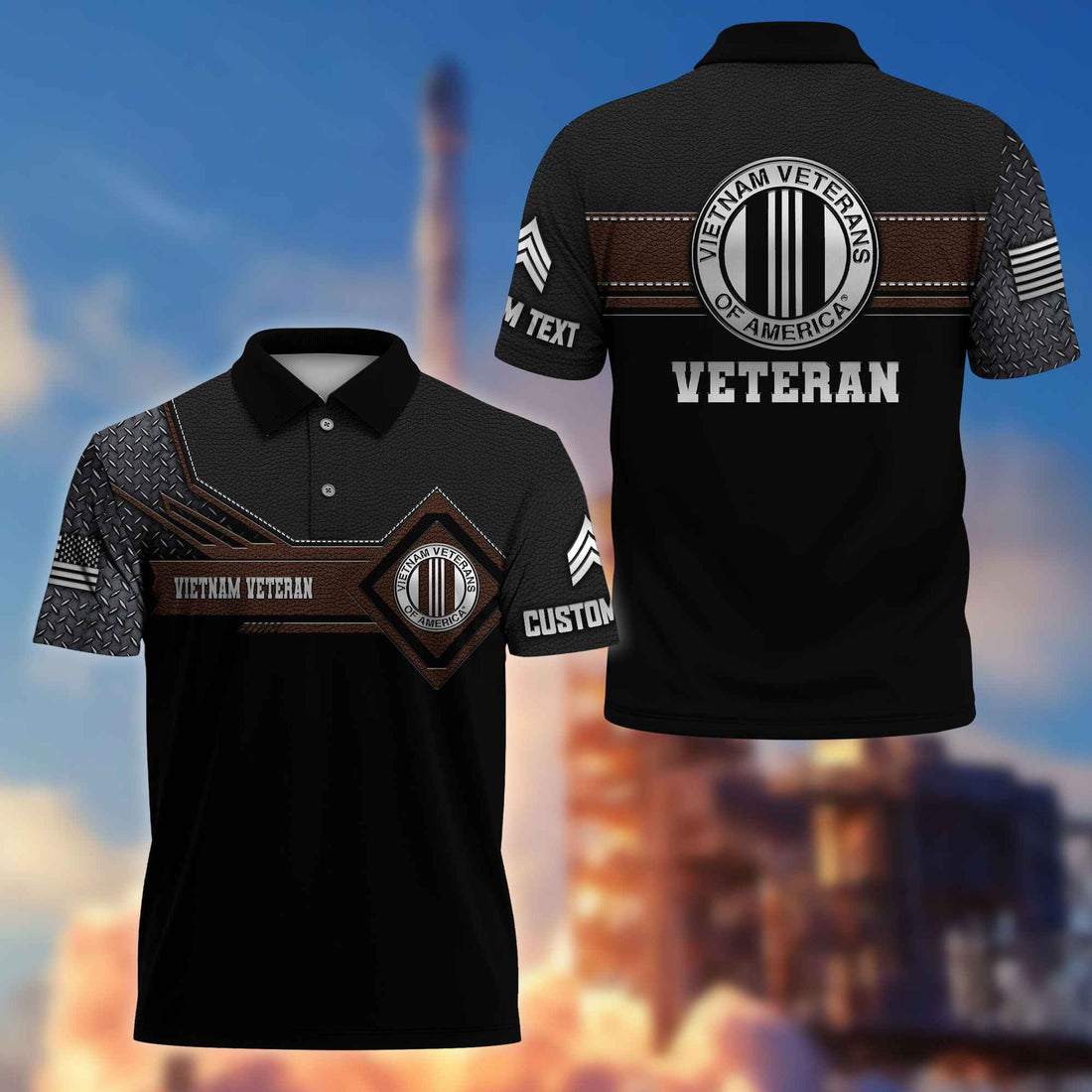 Premium Vietnam Veteran Polo Shirt VPVC216606, Custom Name, Rank, Gifts For Vietnam Veteran, Best Gifts On Father's Day, Armed Forces Day, Independence Day, Veterans Day.