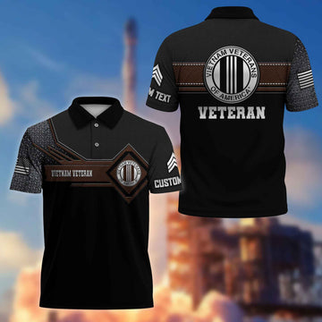 Premium Vietnam Veteran Polo Shirt VPVC216606, Custom Name, Rank, Gifts For Vietnam Veteran, Best Gifts On Father's Day, Armed Forces Day, Independence Day, Veterans Day.