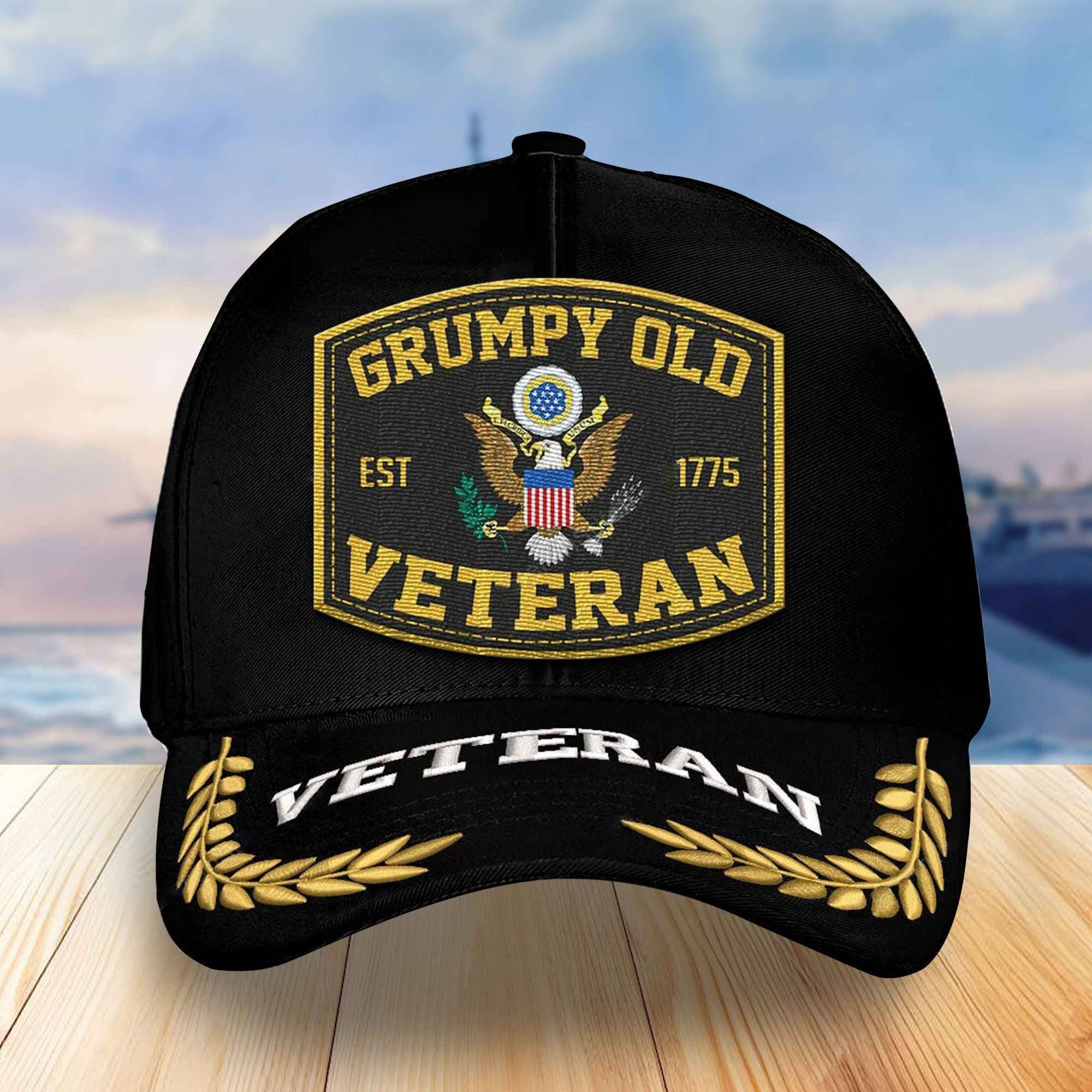Premium Custom US Veterans Embroidered Baseball Hats VPVC304501, Gifts For Veterans On Father's Day, Armed Forces Day, Independence Day, Veterans Day.
