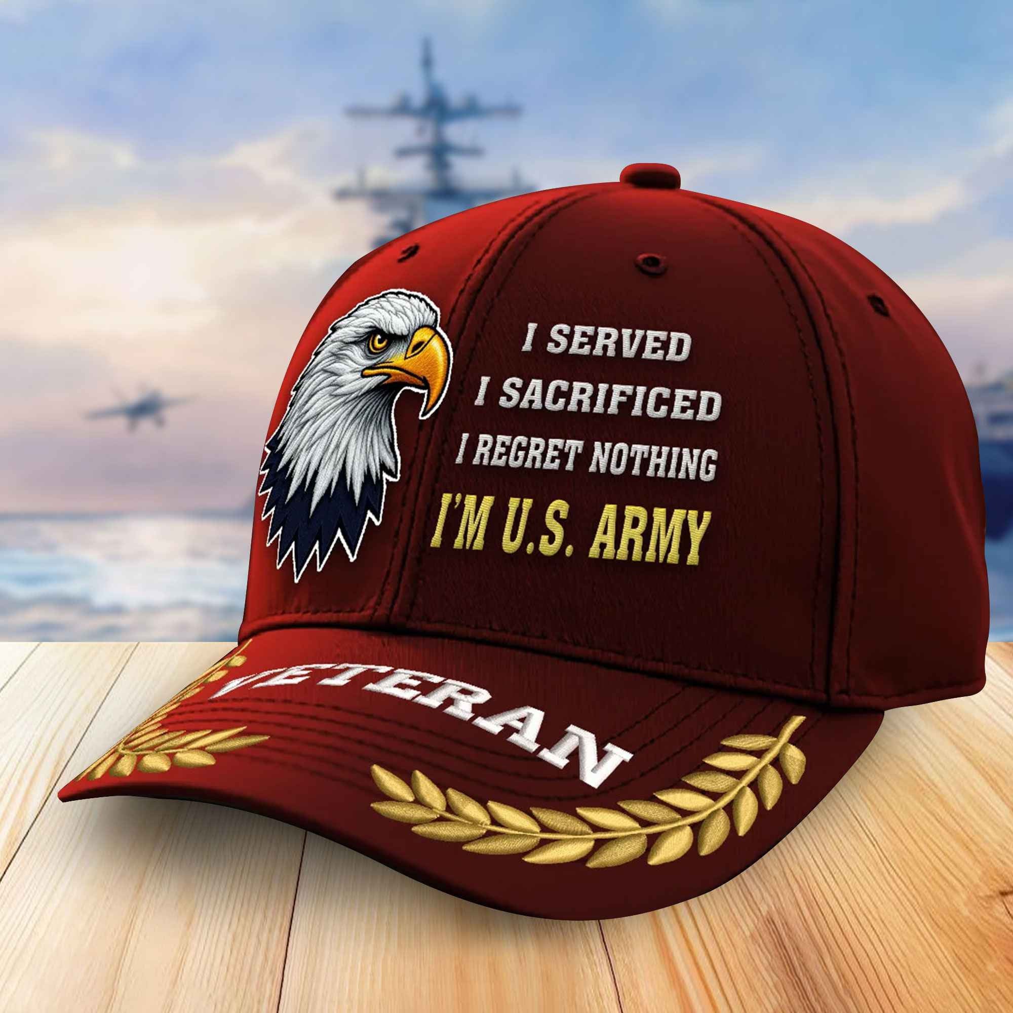 Premium US Army Embroidered Baseball Hats VPVC305801, Gifts For Army Veterans On Father's Day, Armed Forces Day, Independence Day, Veterans Day.