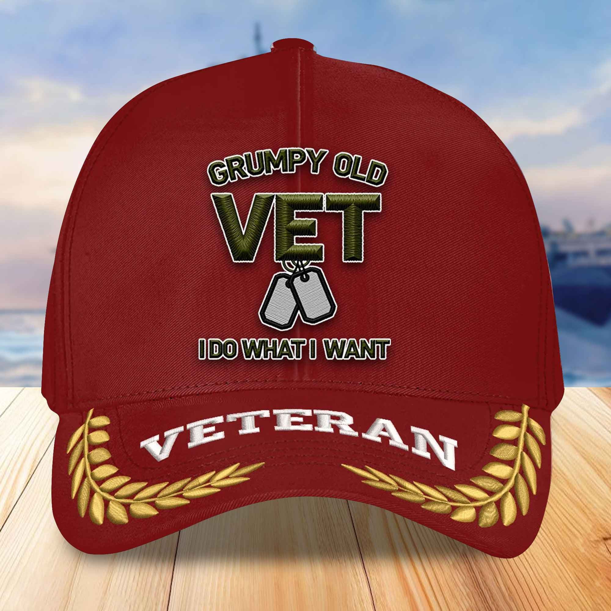Premium US Veterans Embroidered Baseball Hats VPVC306401, Gifts For Veterans On Father's Day, Armed Forces Day, Independence Day, Veterans Day.