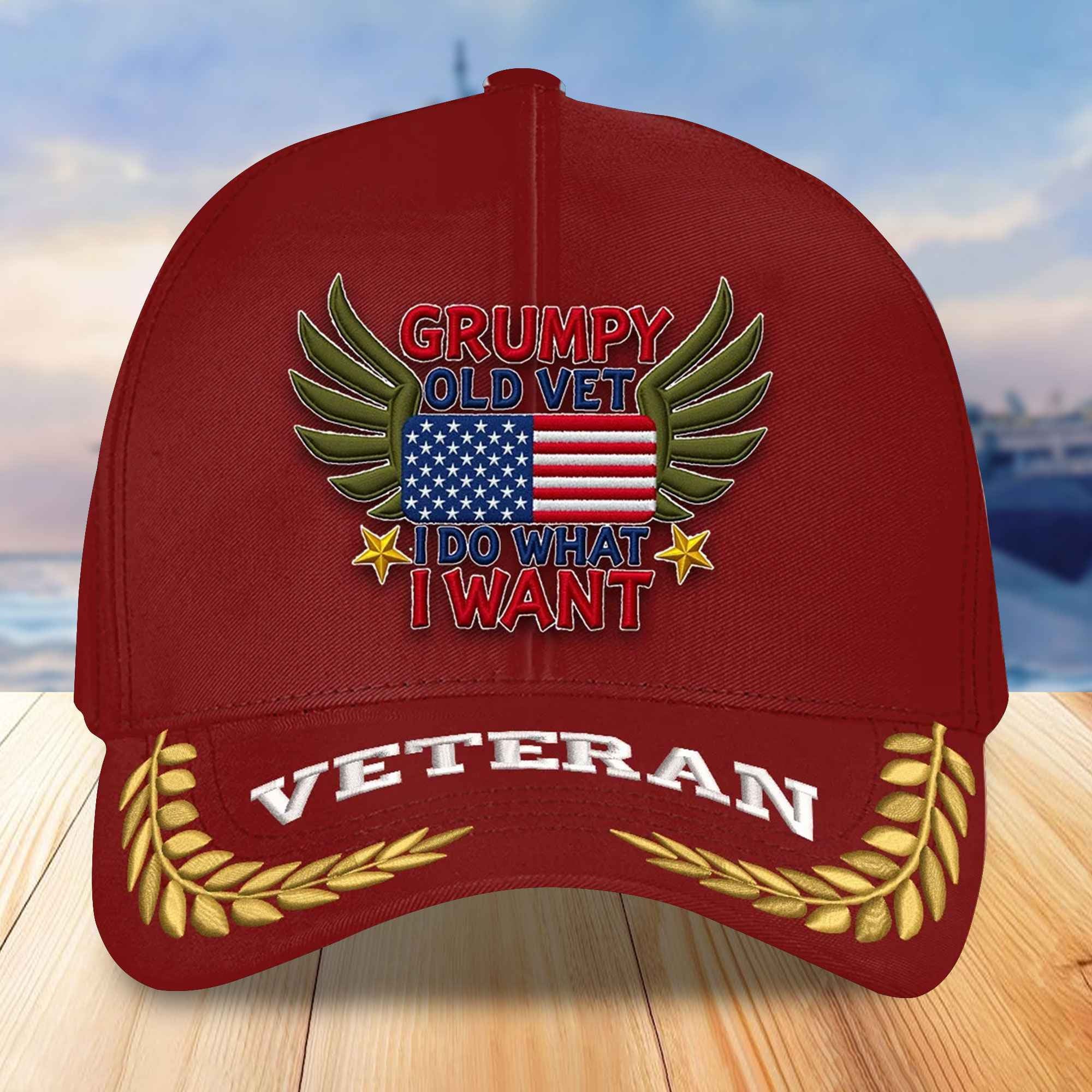 Premium US Veterans Embroidered Baseball Hats VPVC306501, Gifts For Veterans On Father's Day, Armed Forces Day, Independence Day, Veterans Day.